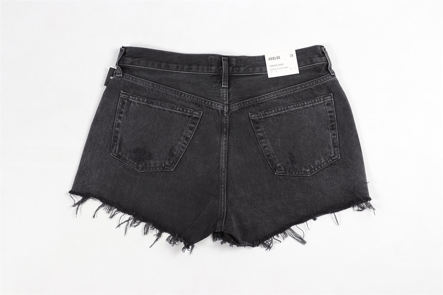 AGOLDE GREY HIGH RISE DENIM SHORTS W28 UK 10 - Image 4