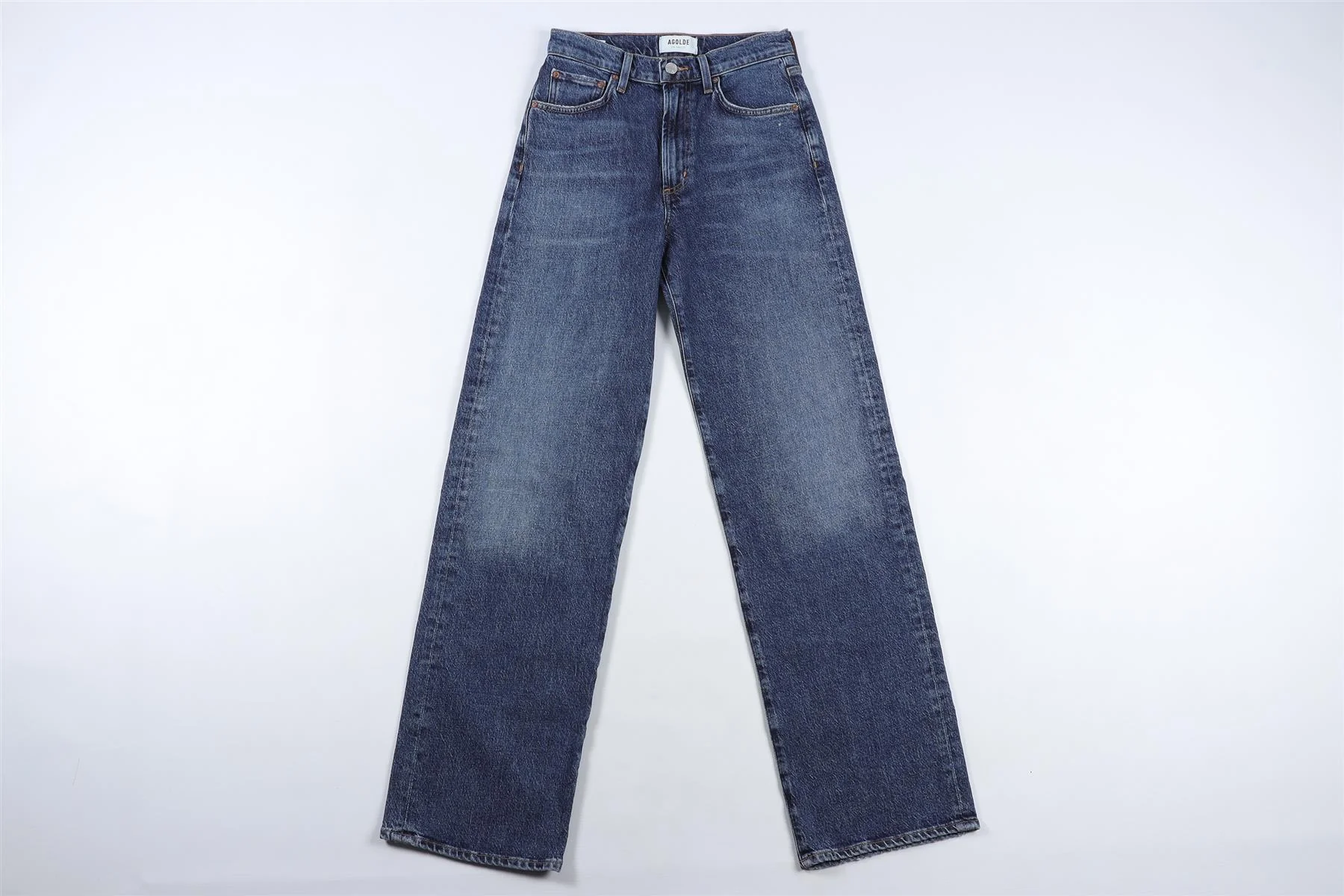 AGOLDE NAVY HIGH RISE STRAIGHT LEG JEANS W24 UK 6 - Image 2