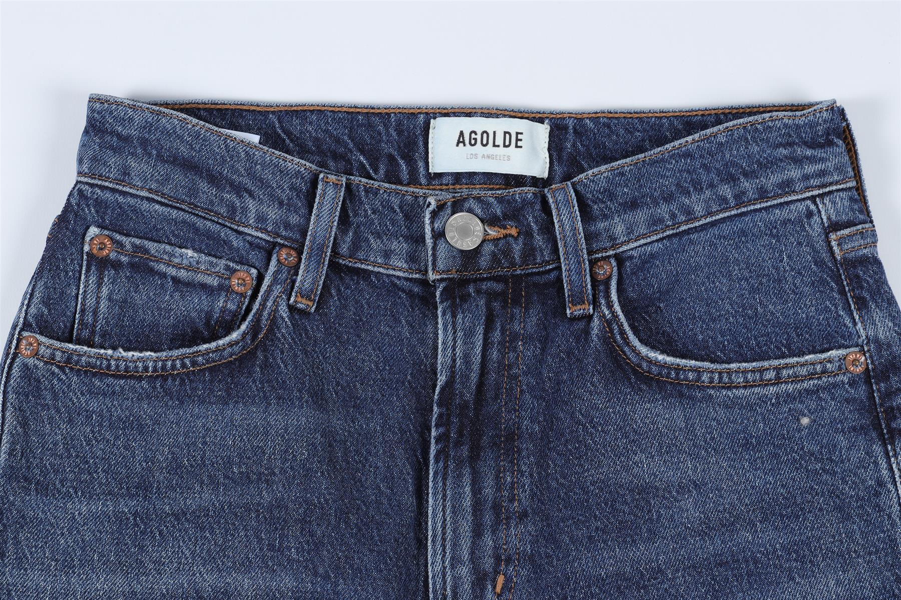 AGOLDE NAVY HIGH RISE STRAIGHT LEG JEANS W24 UK 6 - Image 3