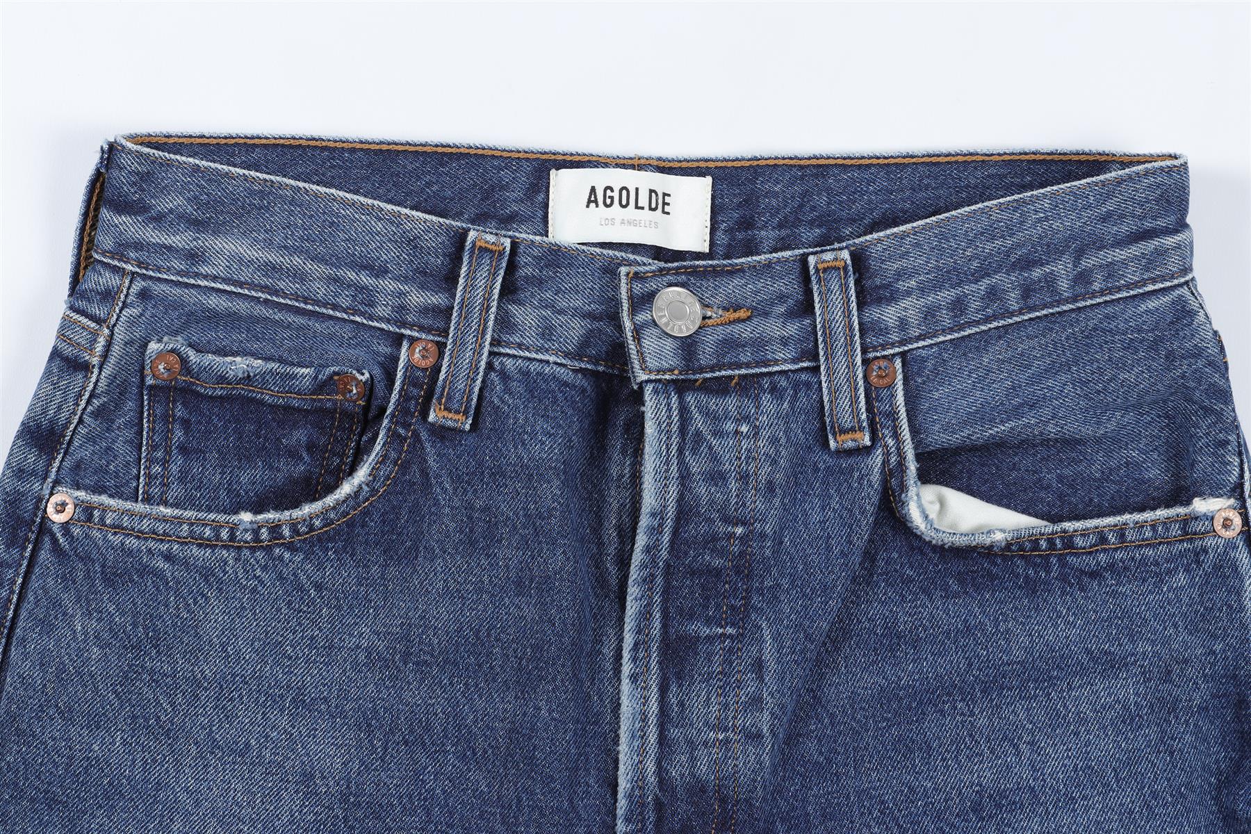 AGOLDE NAVY HIGH RISE WIDE LEG JEANS W23 UK 4 - Image 3