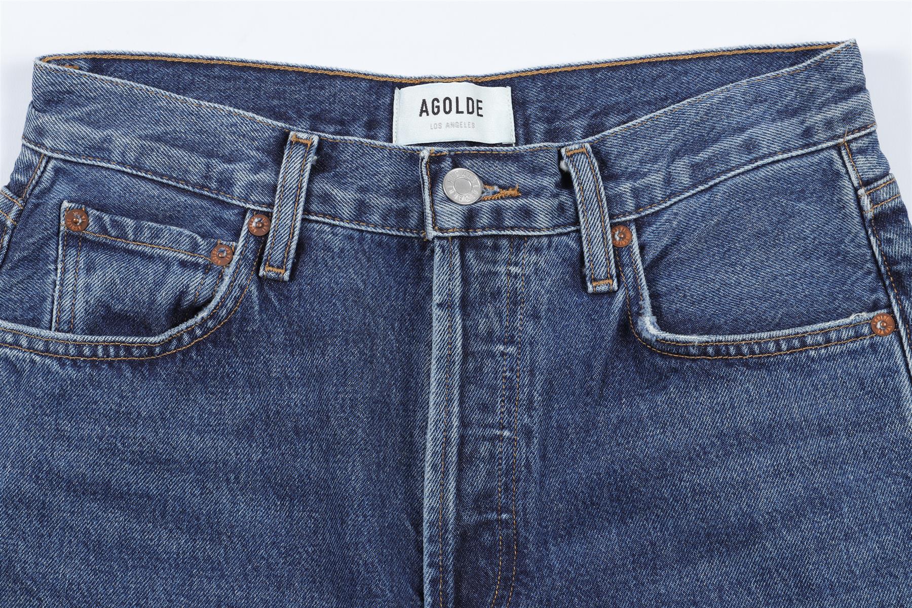 AGOLDE NAVY HIGH RISE WIDE LEG JEANS W24 UK 6 - Image 3