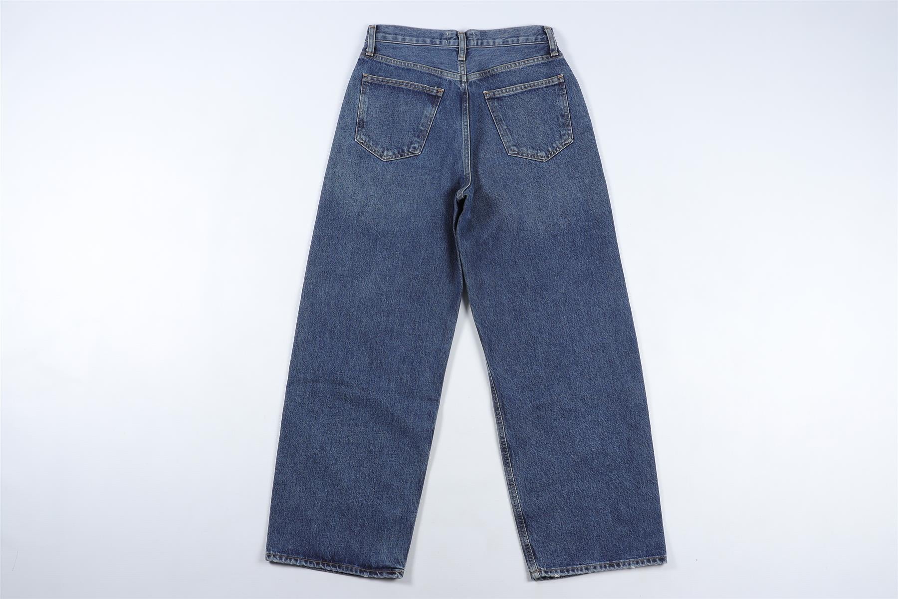 AGOLDE NAVY HIGH RISE WIDE LEG JEANS W24 UK 6 - Image 4