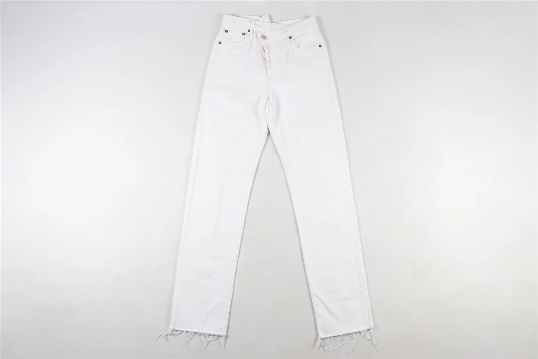 AGOLDE WHITE HIGH RISE STRAIGHT LEG JEANS W24 UK 6 - Image 2