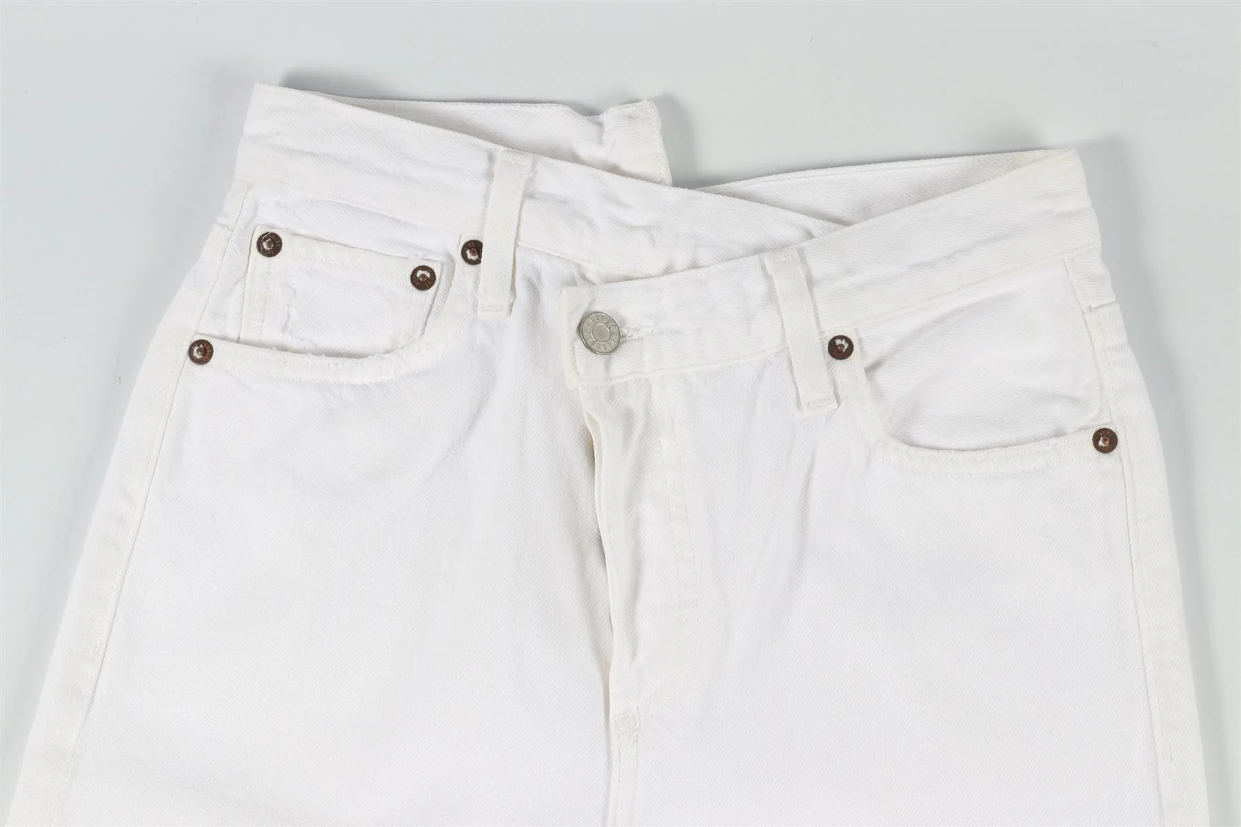 AGOLDE WHITE HIGH RISE STRAIGHT LEG JEANS W24 UK 6 - Image 3