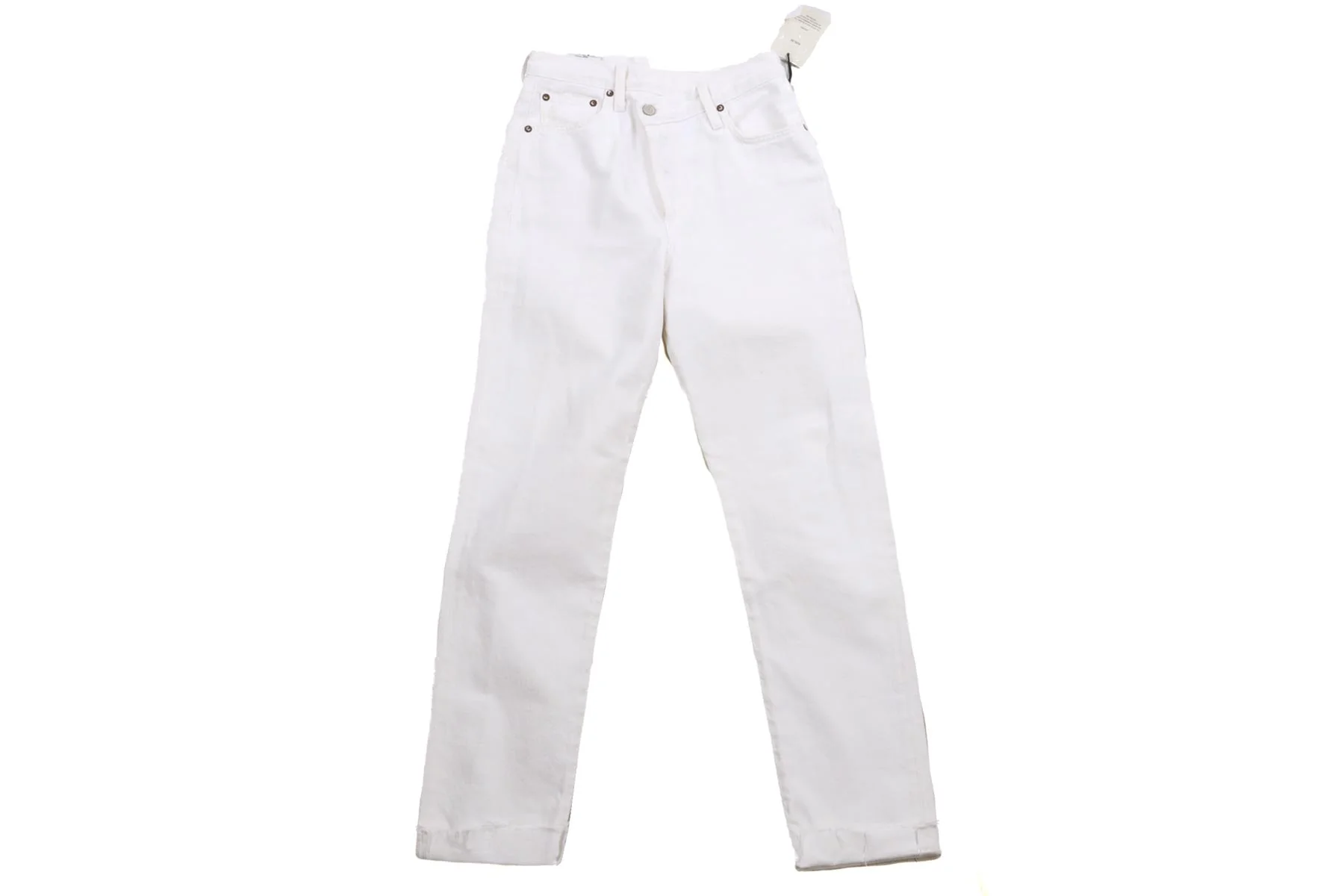AGOLDE WHITE HIGH RISE STRAIGHT LEG JEANS W25 UK 6-8 - Image 2