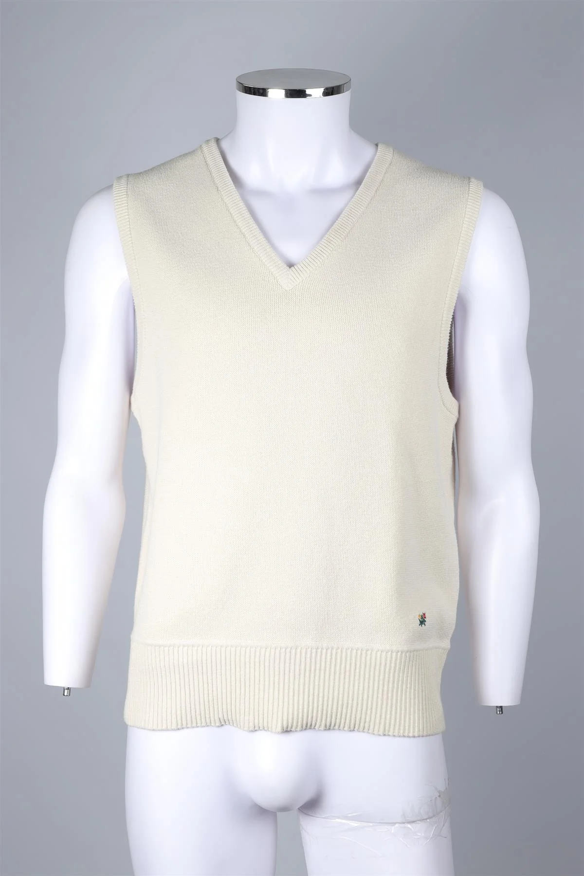 AIMÉ LEON DORE CREAM MEN'S COTTON VEST MEDIUM - Image 2