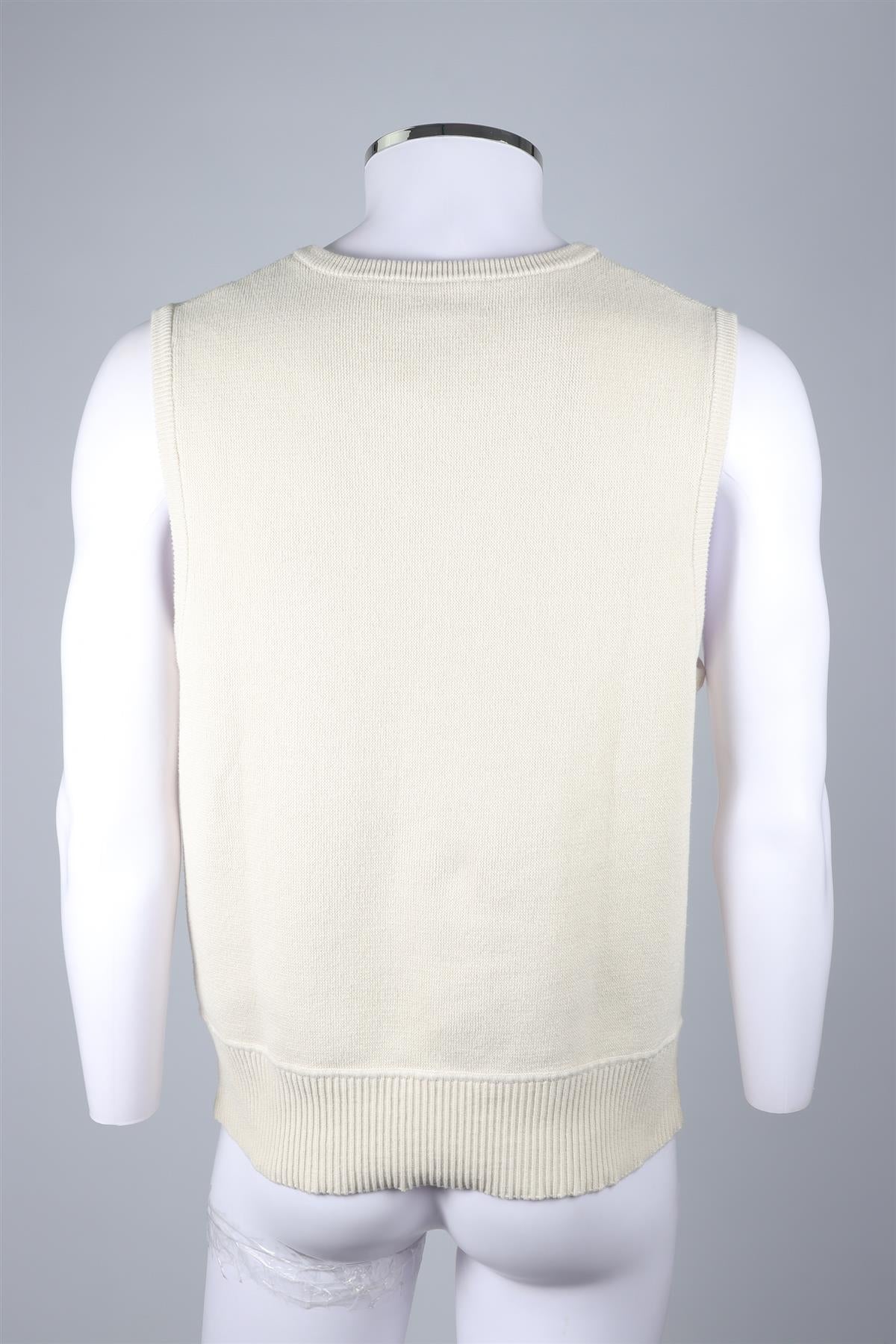 AIMÉ LEON DORE CREAM MEN'S COTTON VEST MEDIUM - Image 4
