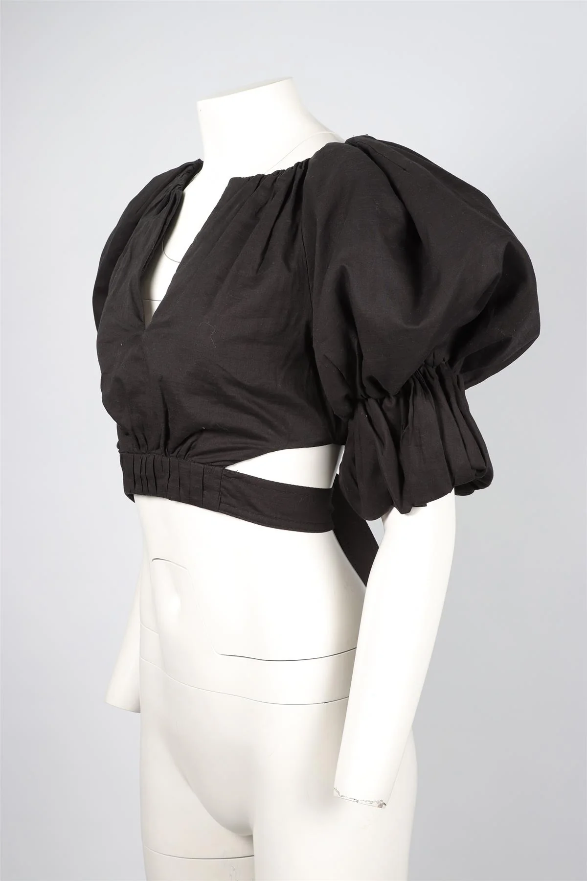 AJE BLACK CROPPED COTTON TOP UK 6 - Image 3