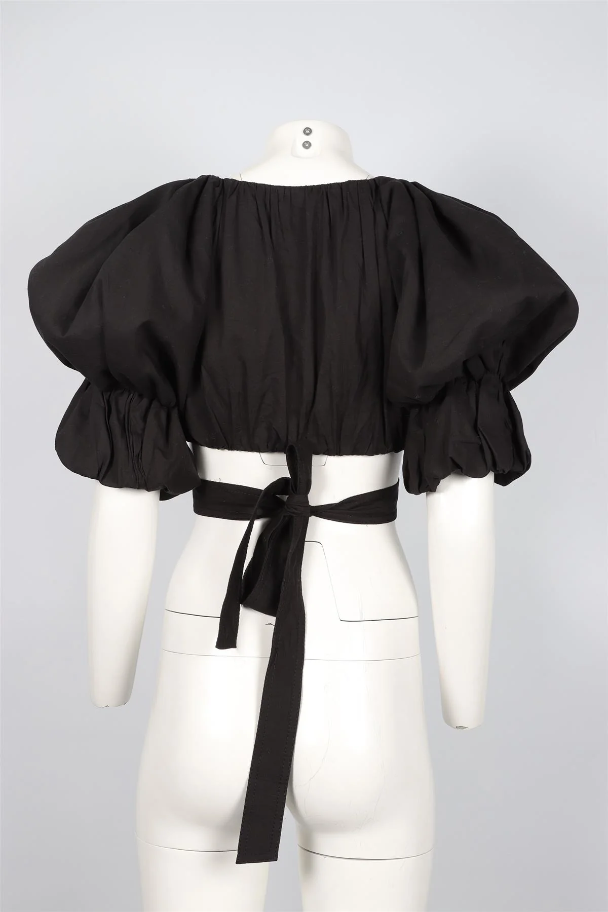 AJE BLACK CROPPED COTTON TOP UK 6 - Image 4
