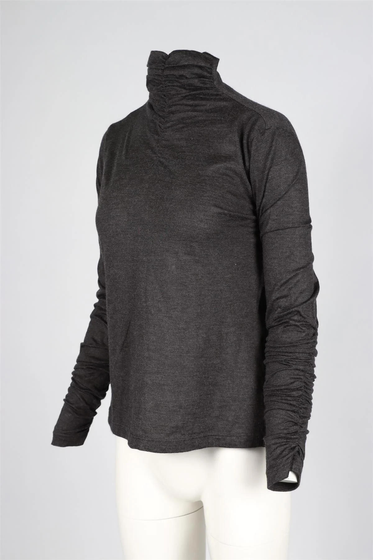 AKRIS GREY CASHMERE AND SILK BLEND TOP FR 42 UK 14 - Image 3