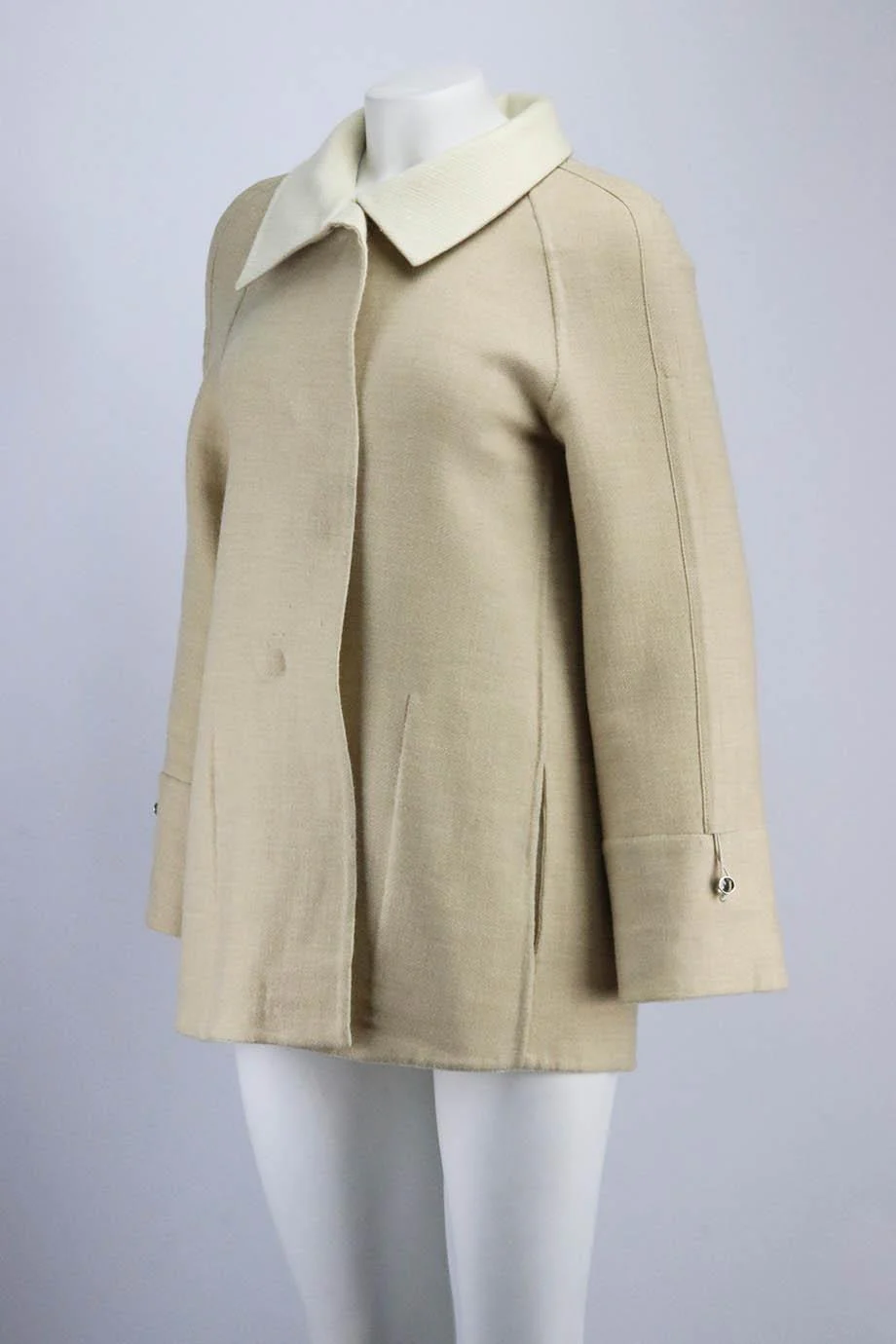 AKRIS REVERSIBLE CASHMERE AND WOOL BLEND COAT US 4 UK 8 - Image 3