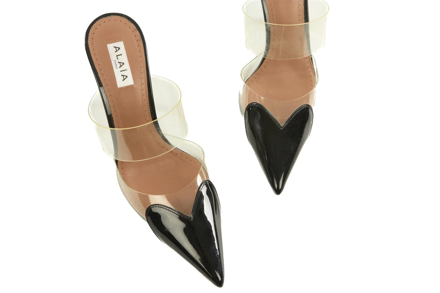 ALAÏA BLACK CŒUR PATENT LEATHER MULES EU 38.5 UK 5.5 US 8.5 - Image 4