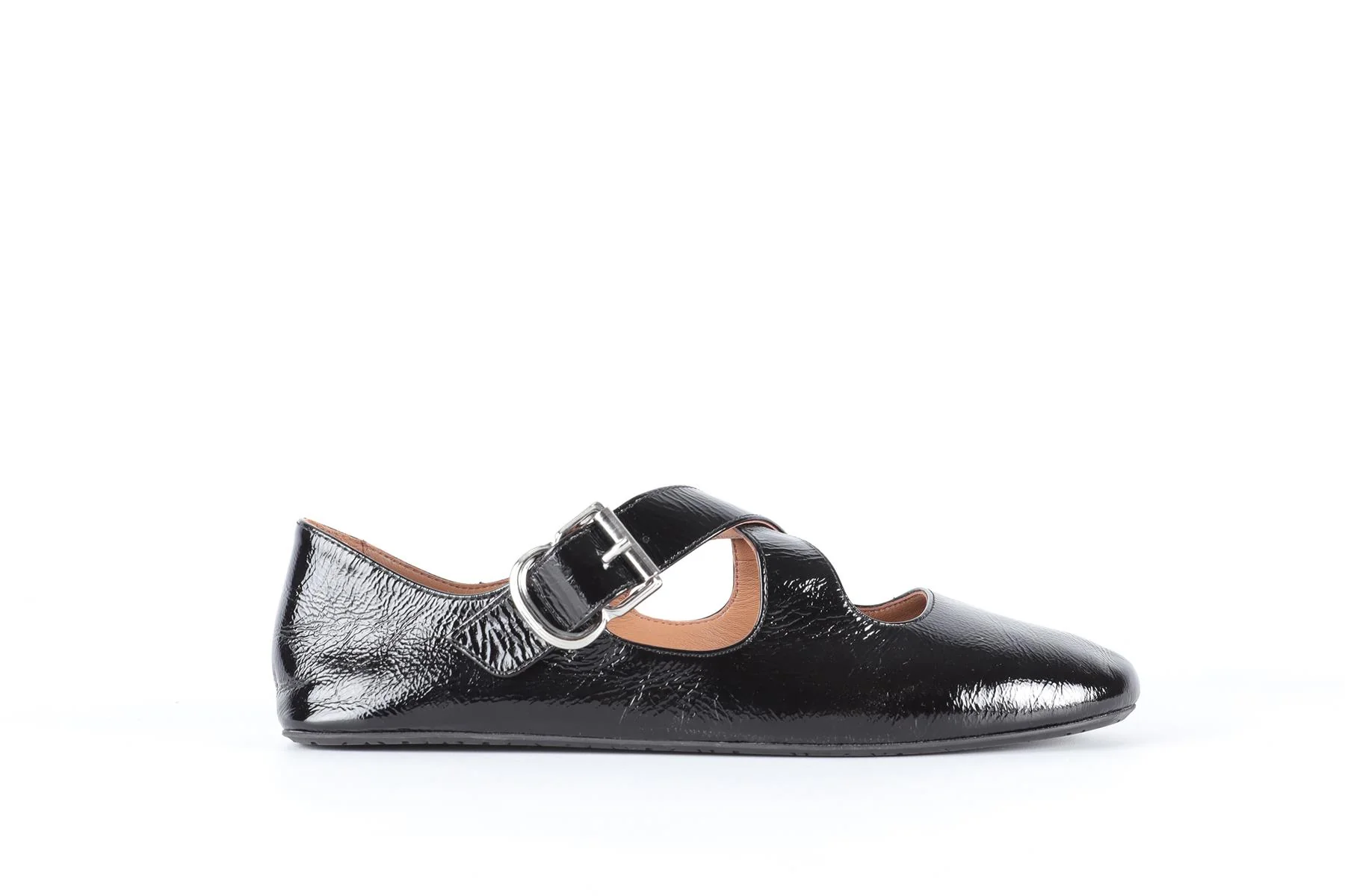 ALAÏA BLACK CRISS CROSS LEATHER BALLET FLATS EU 38 UK 5 US 8 - Image 2