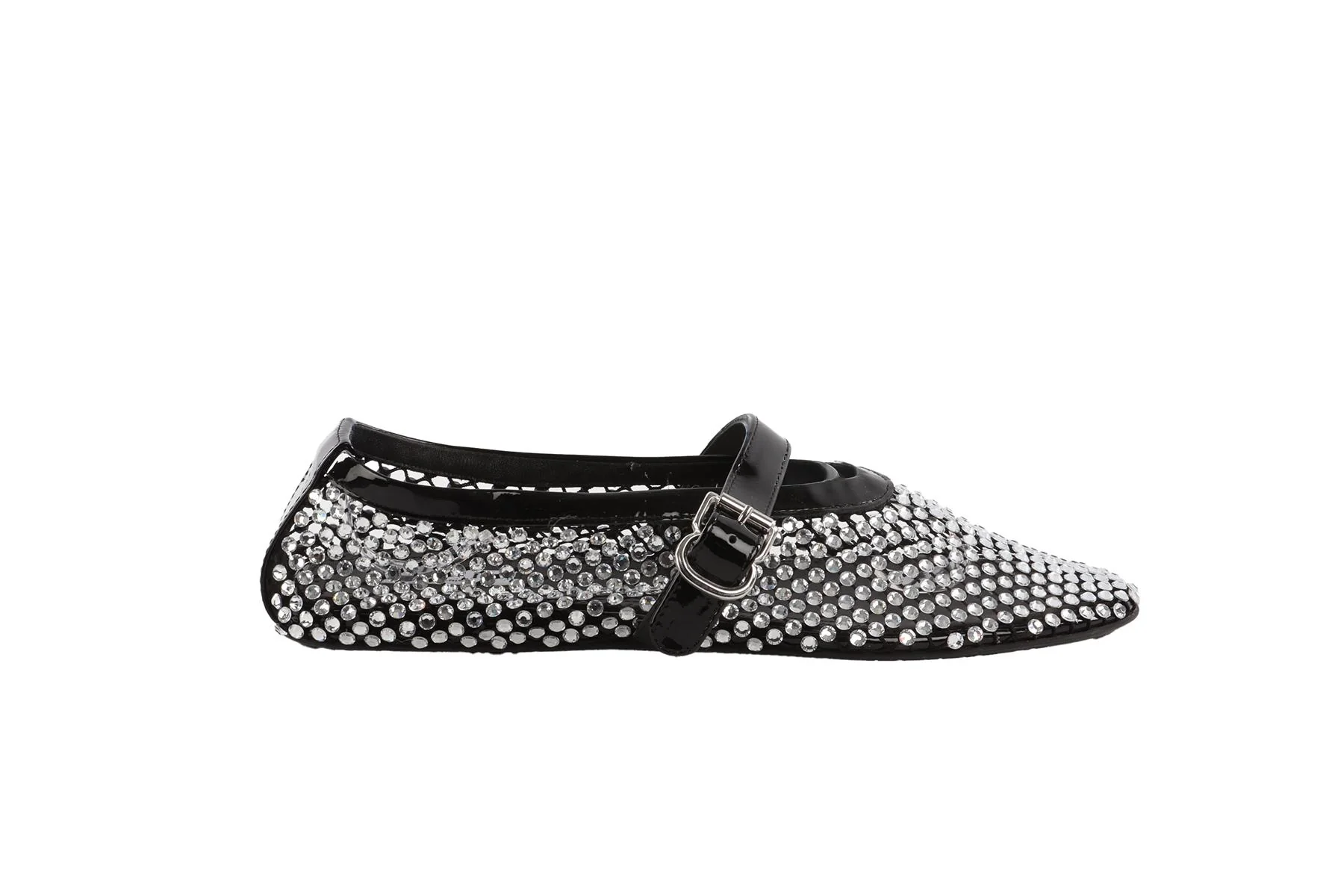 ALAÏA BLACK CRYSTAL AND MESH BALLET FLATS EU 38.5 UK 5.5 US 8.5 - Image 2