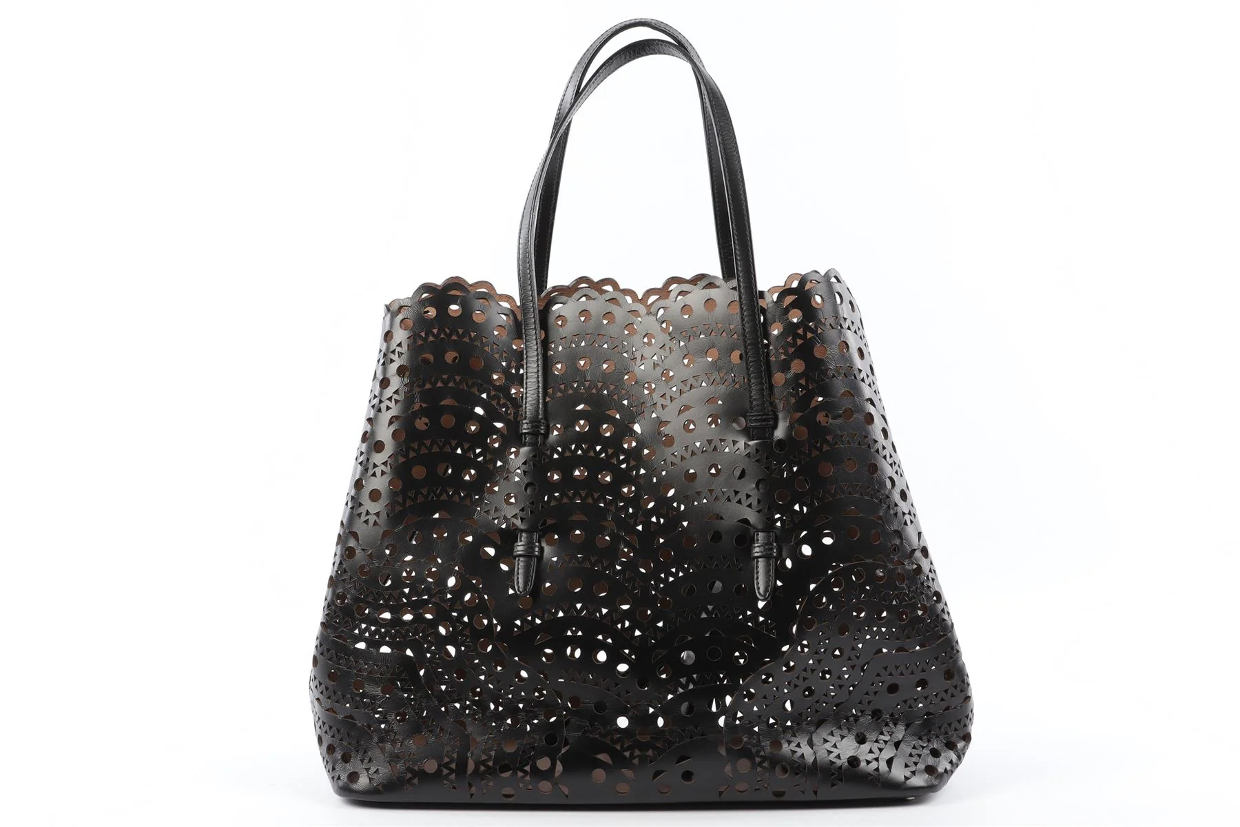 ALAÏA BLACK LE MINA 32 LEATHER TOTE BAG - Image 2