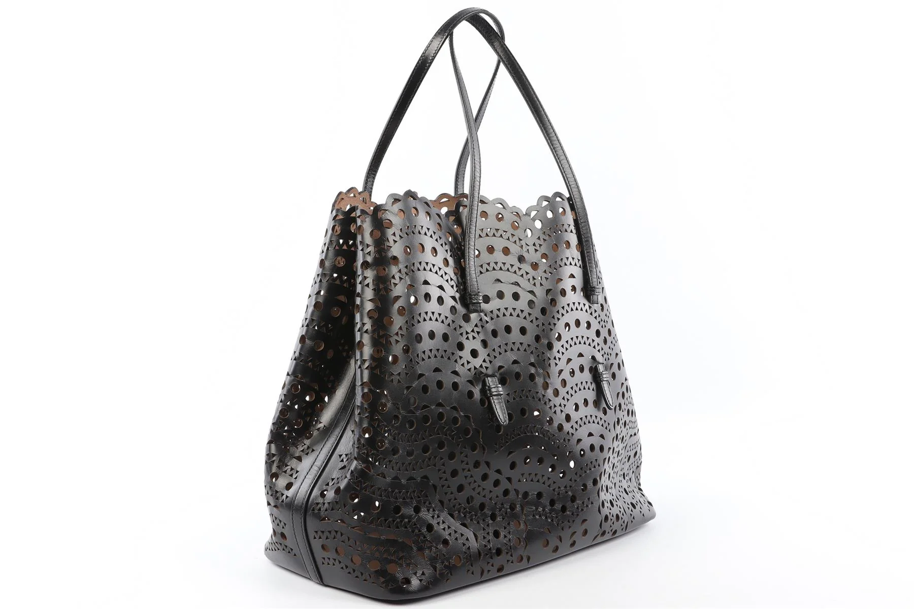 ALAÏA BLACK LE MINA 32 LEATHER TOTE BAG - Image 3