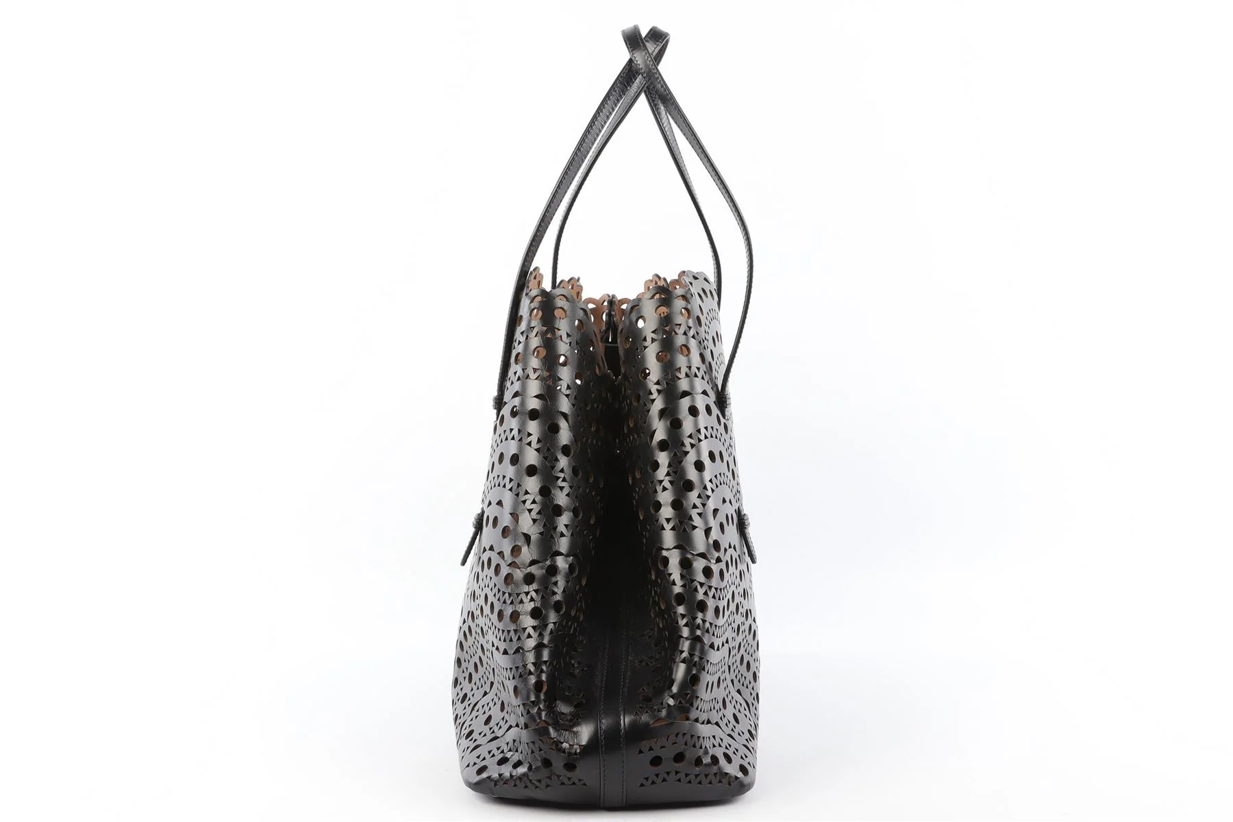 ALAÏA BLACK LE MINA 32 LEATHER TOTE BAG - Image 5