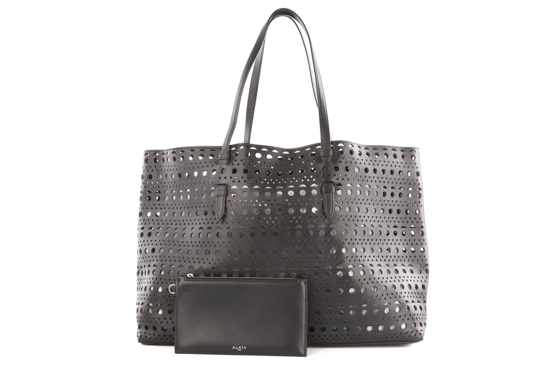 ALAÏA BLACK LE MINA 44 VIENNE LEATHER SHOULDER BAG - Image 9