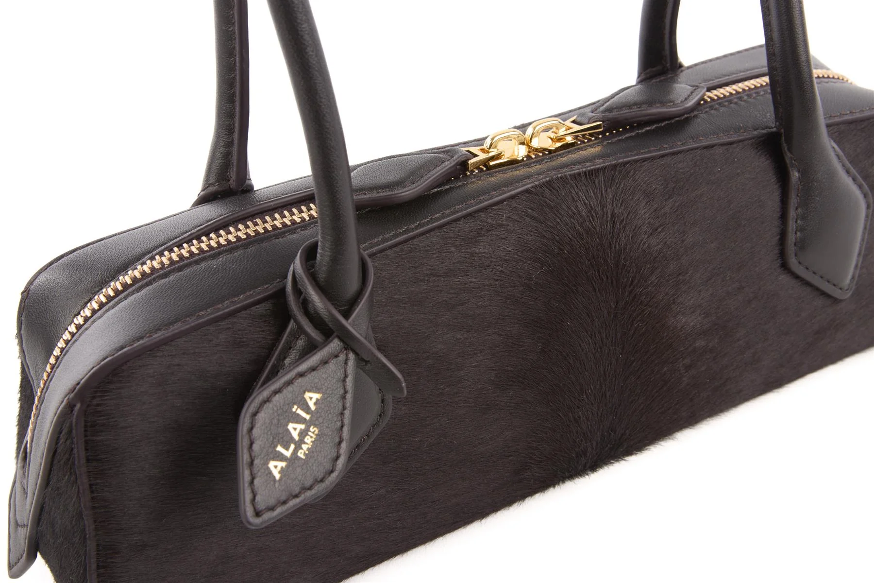 ALAÏA BLACK LE TECKEL SMALL CALF HAIR SHOULDER BAG - Image 8