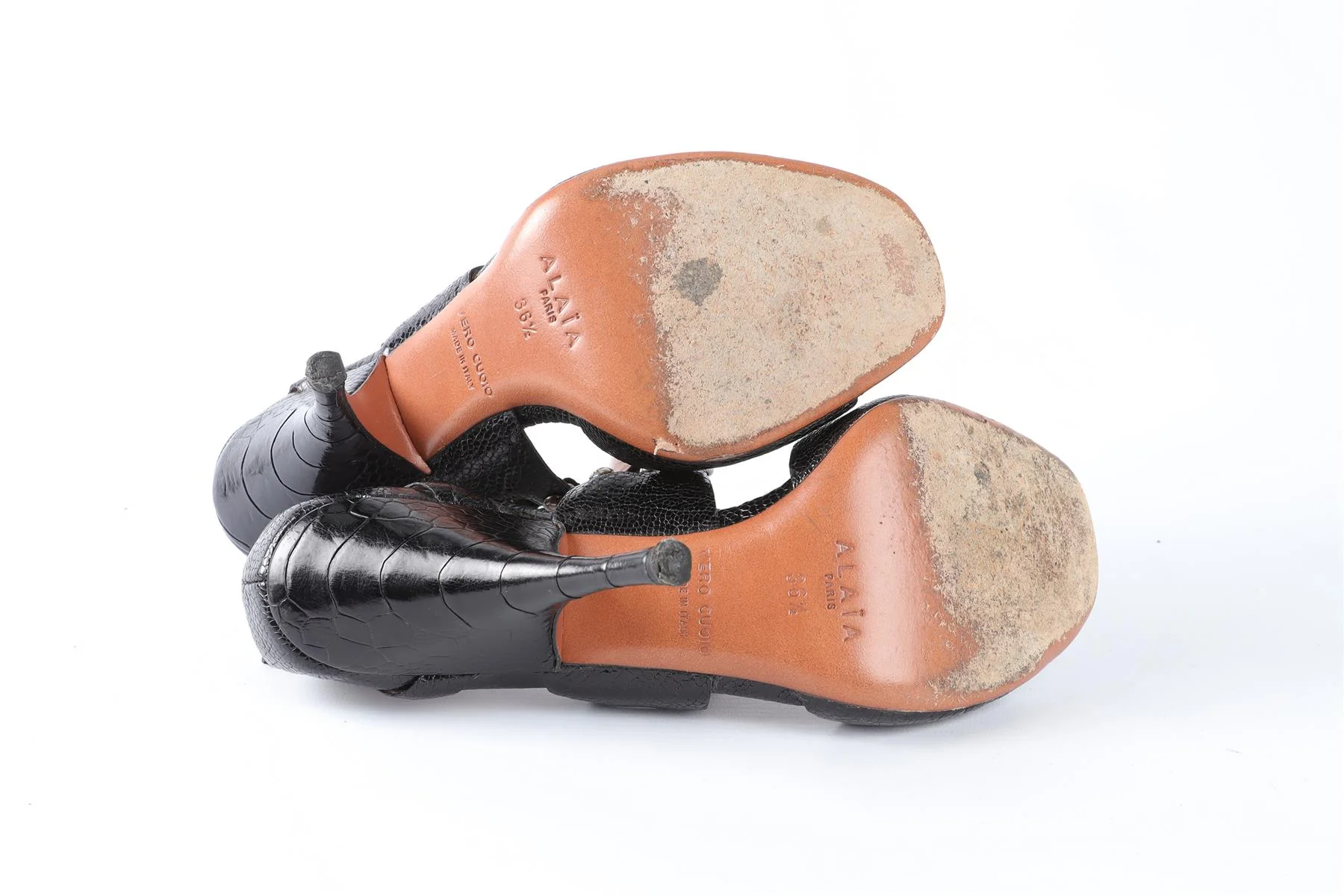 ALAÏA BLACK LEATHER SANDALS EU 36.5 UK 3.5 US 6.5 - Image 6