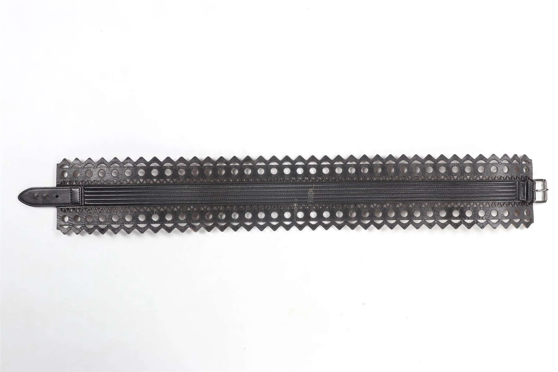ALAÏA BLACK LEATHER WAIST BELT 75 CM - Image 3