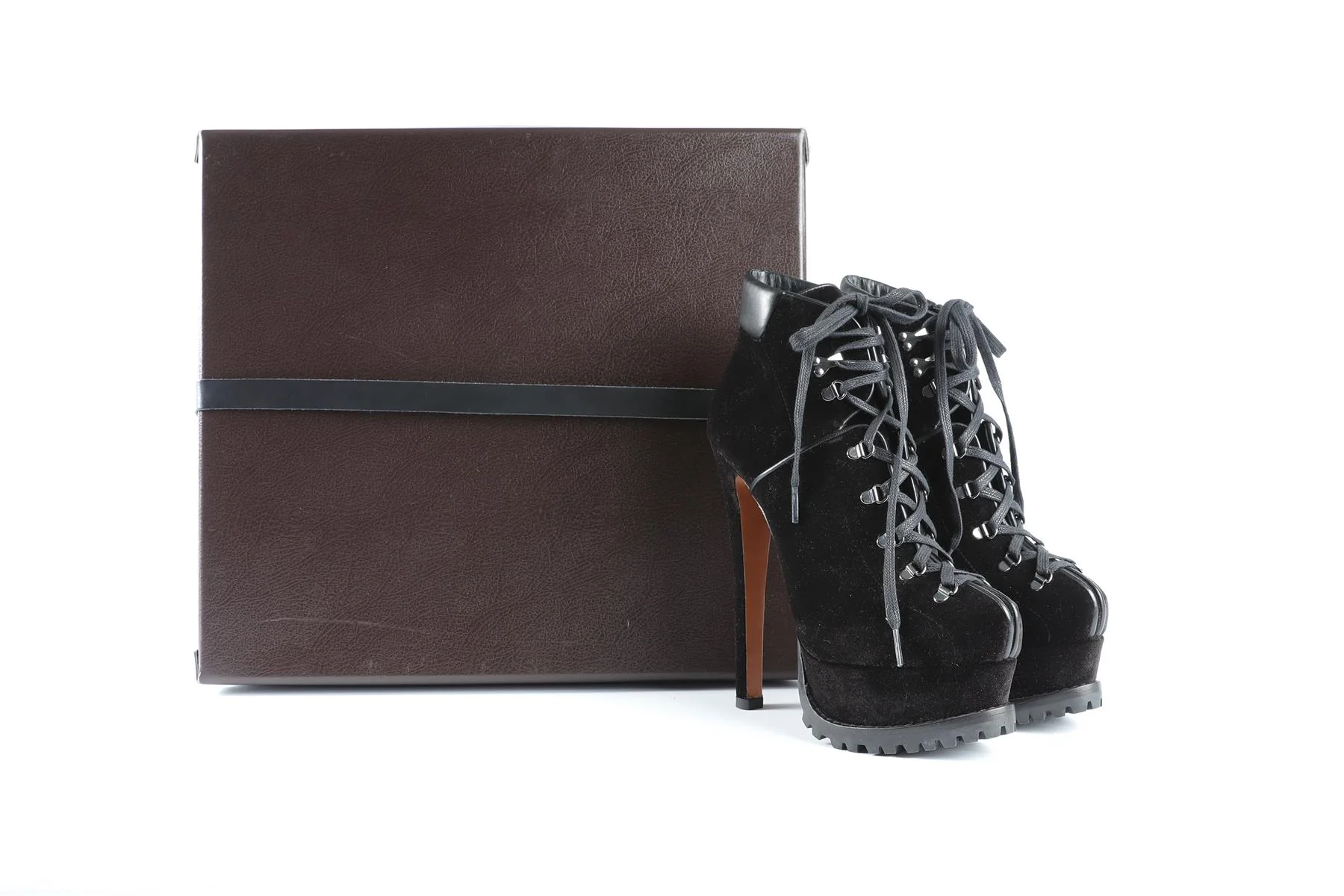 ALAÏA BLACK VELVET ANKLE BOOTS EU 38 UK 5 US 8 - Image 7