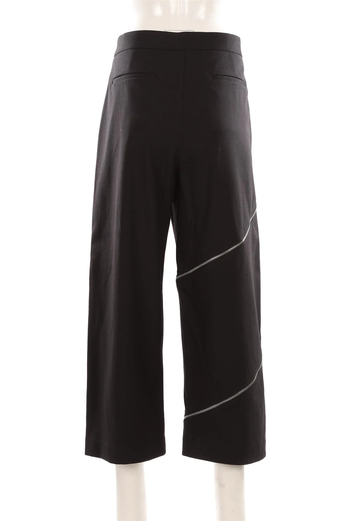 ALAÏA BLACK WOOL WIDE LEG PANTS FR 42 UK 14 - Image 4