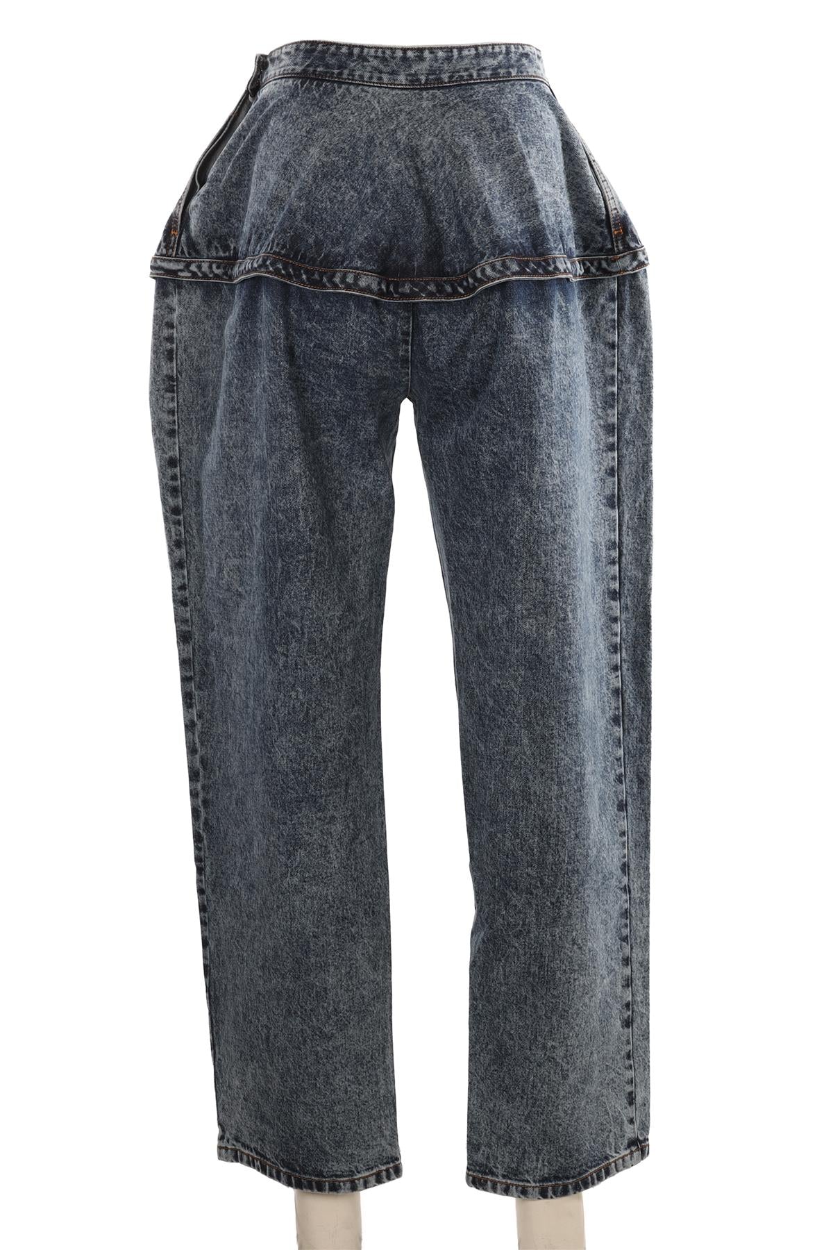 ALAÏA BLUE 2025 HIGH RISE WIDE LEG PANTS FR 34 UK 6 - Image 4
