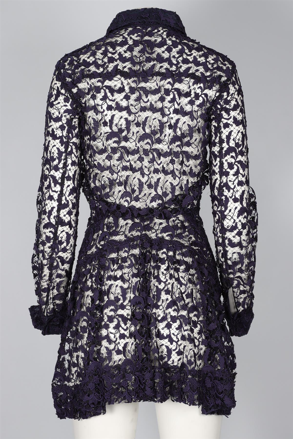 ALAÏA BLUE LACE MINI DRESS FR 34 UK 6 - Image 4
