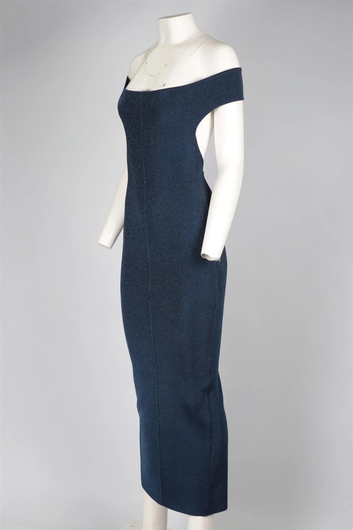 ALAÏA BLUE WOOL MAXI DRESS FR 36 UK 8 - Image 3