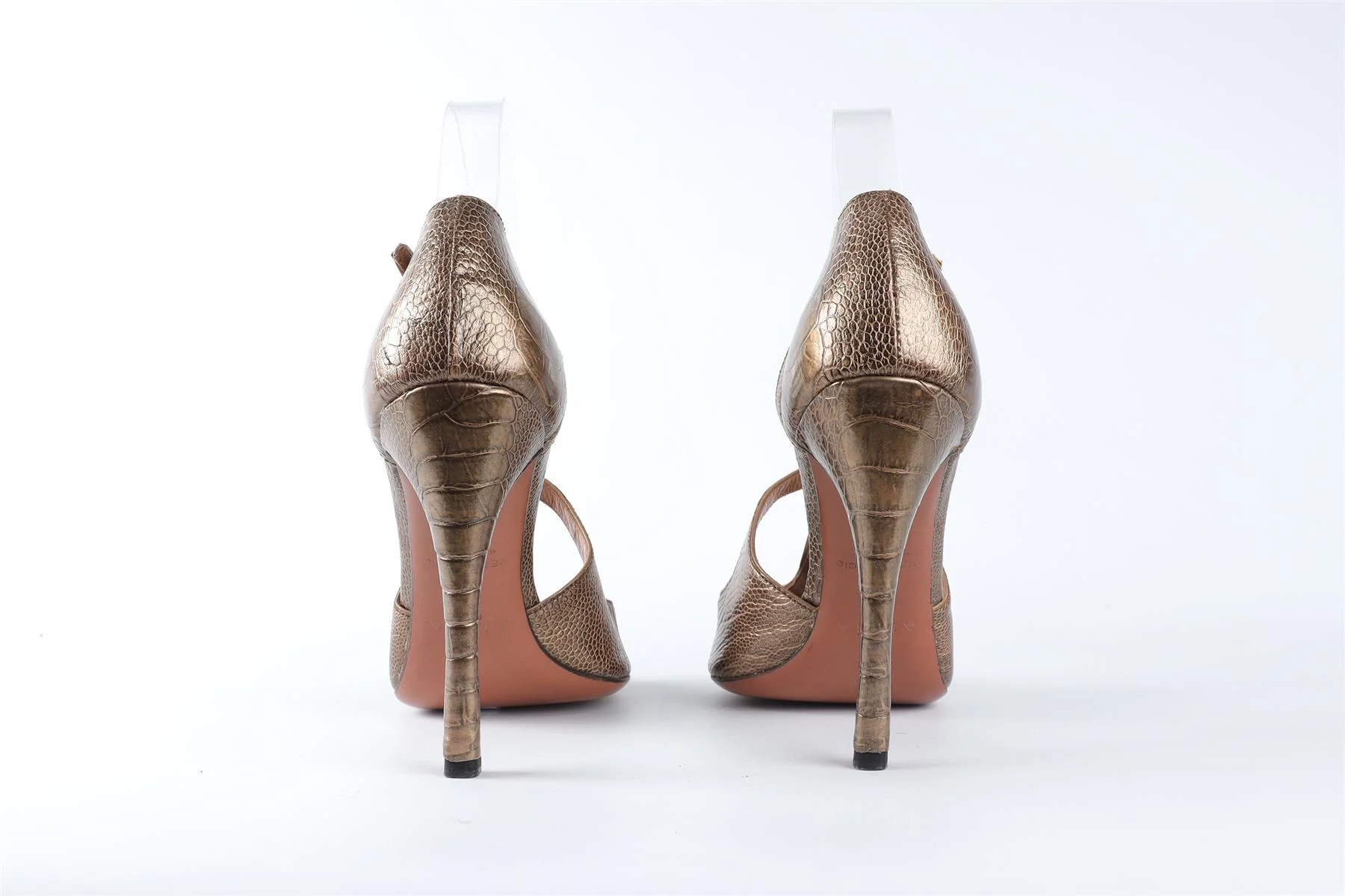 ALAÏA BRONZE LEATHER SANDALS EU 36.5 UK 3.5 US 6.5 - Image 5