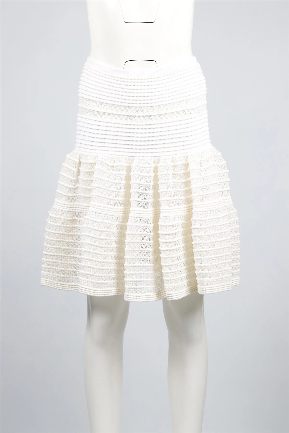 ALAÏA CREAM COTTON BLEND MINI SKIRT XSMALL - Image 2