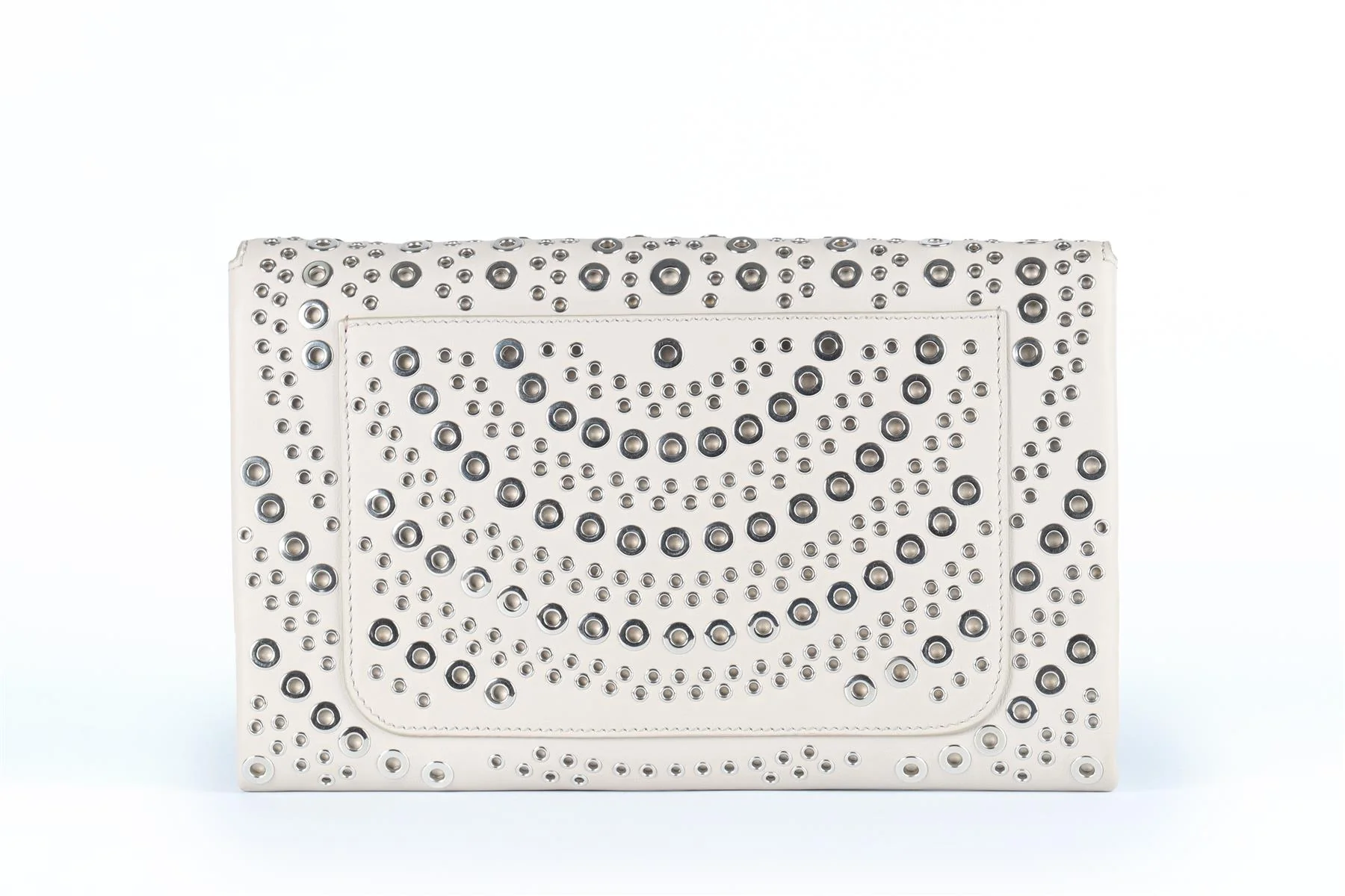 ALAÏA GREY LEATHER CLUTCH - Image 6