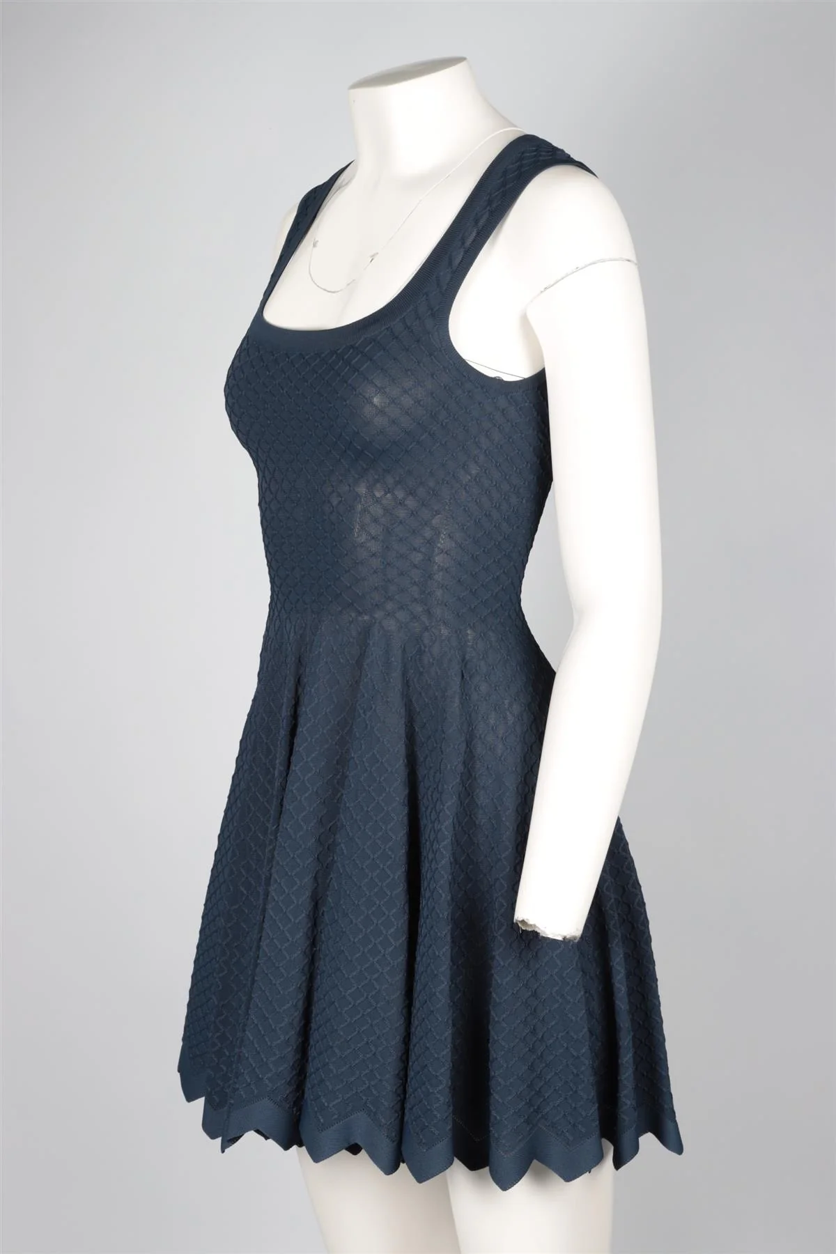 ALAÏA NAVY KNIT MINI DRESS FR 36 UK 8 - Image 3