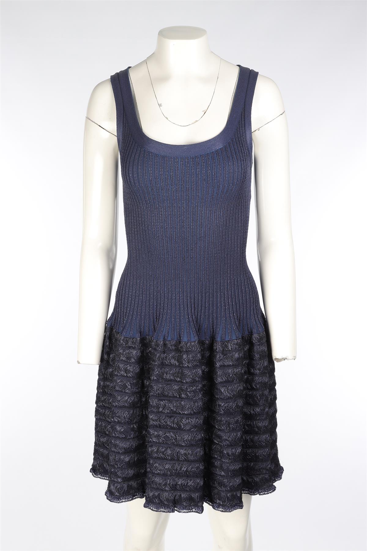 ALAÏA NAVY KNIT MINI DRESS FR 38 UK 10 - Image 2