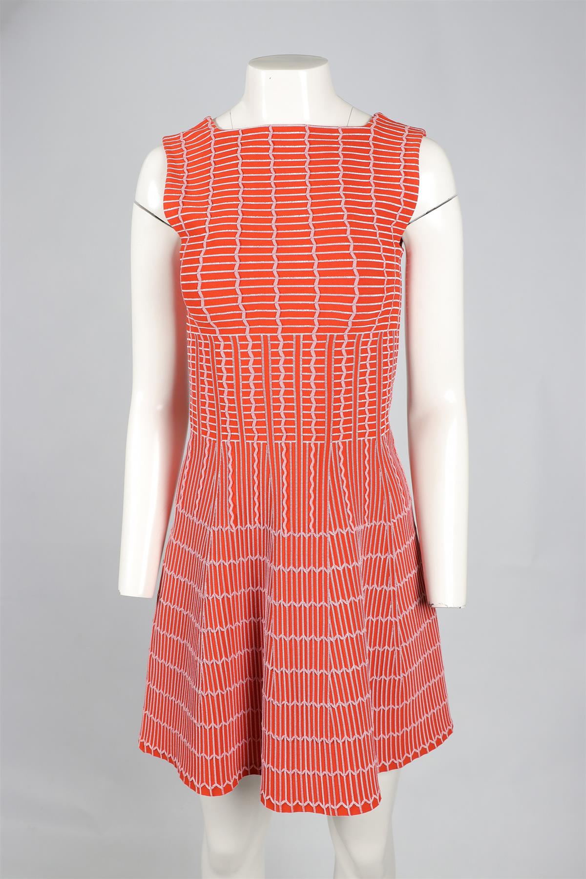 ALAÏA ORANGE KNIT MINI DRESS FR 38 UK 10 - Image 2