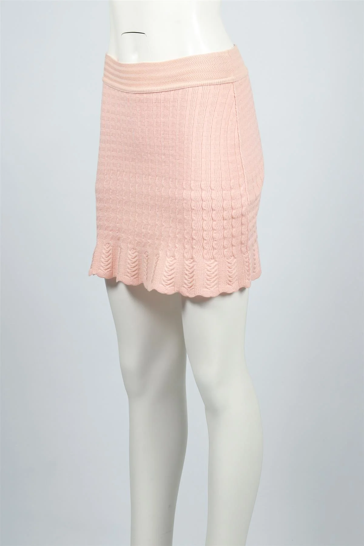 ALAÏA PINK 1990 WOOL BLEND MINI SKIRT XSMALL - Image 3
