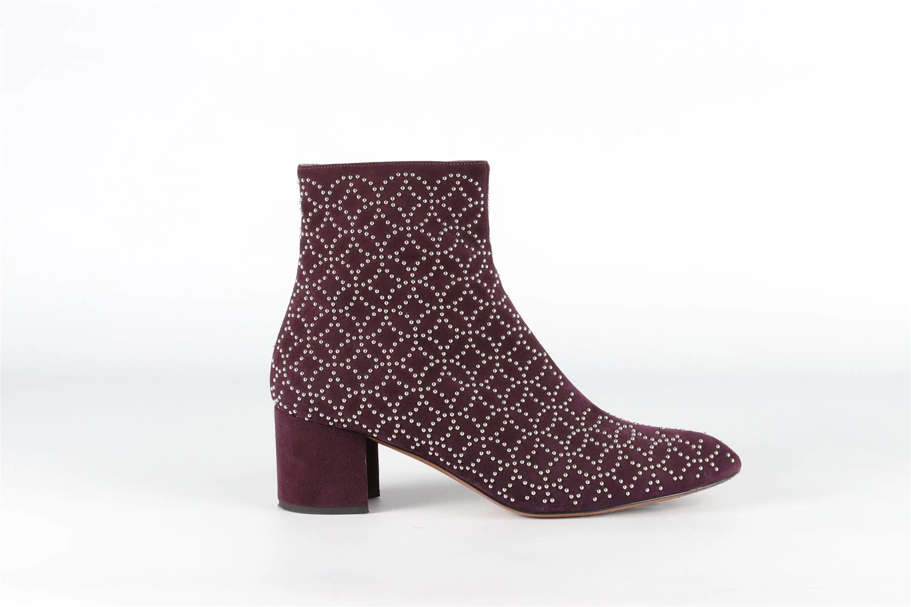 ALAÏA PURPLE SUEDE ANKLE BOOTS EU 35.5 UK 2.5 US 5.5 - Image 2