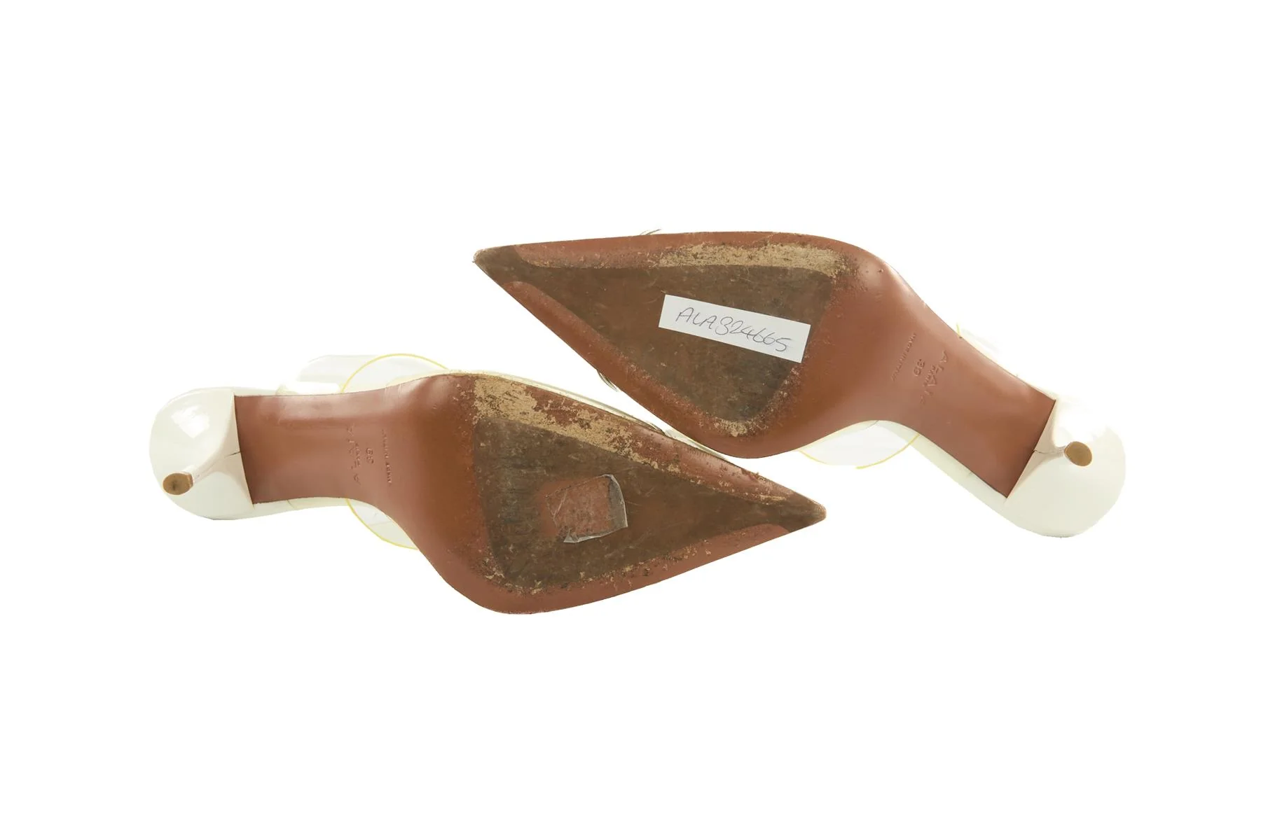 ALAÏA WHITE CŒUR PATENT LEATHER MULES EU 39 UK 6 US 9 - Image 6