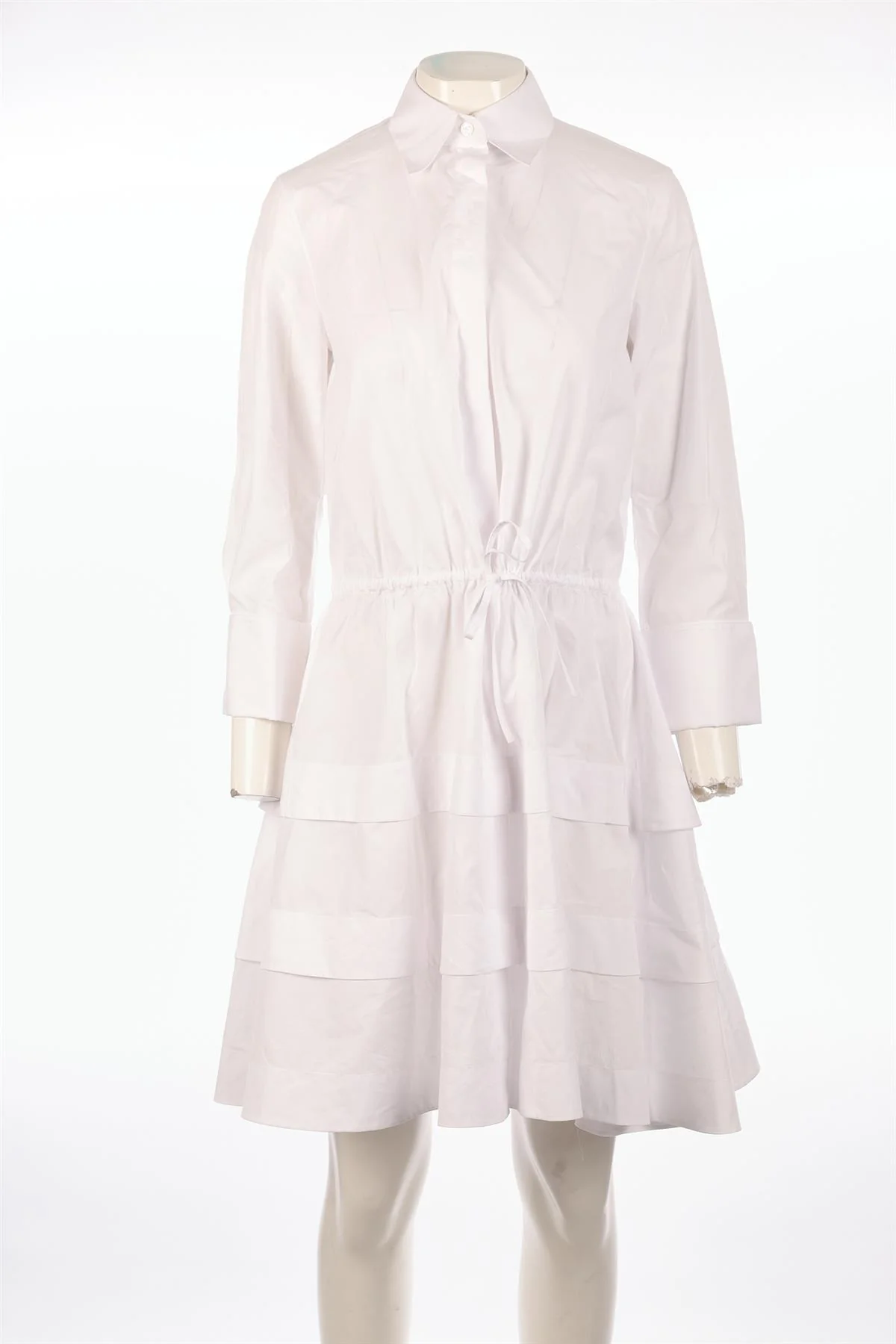 ALAÏA WHITE COTTON MIDI DRESS FR 36 UK 8 - Image 2