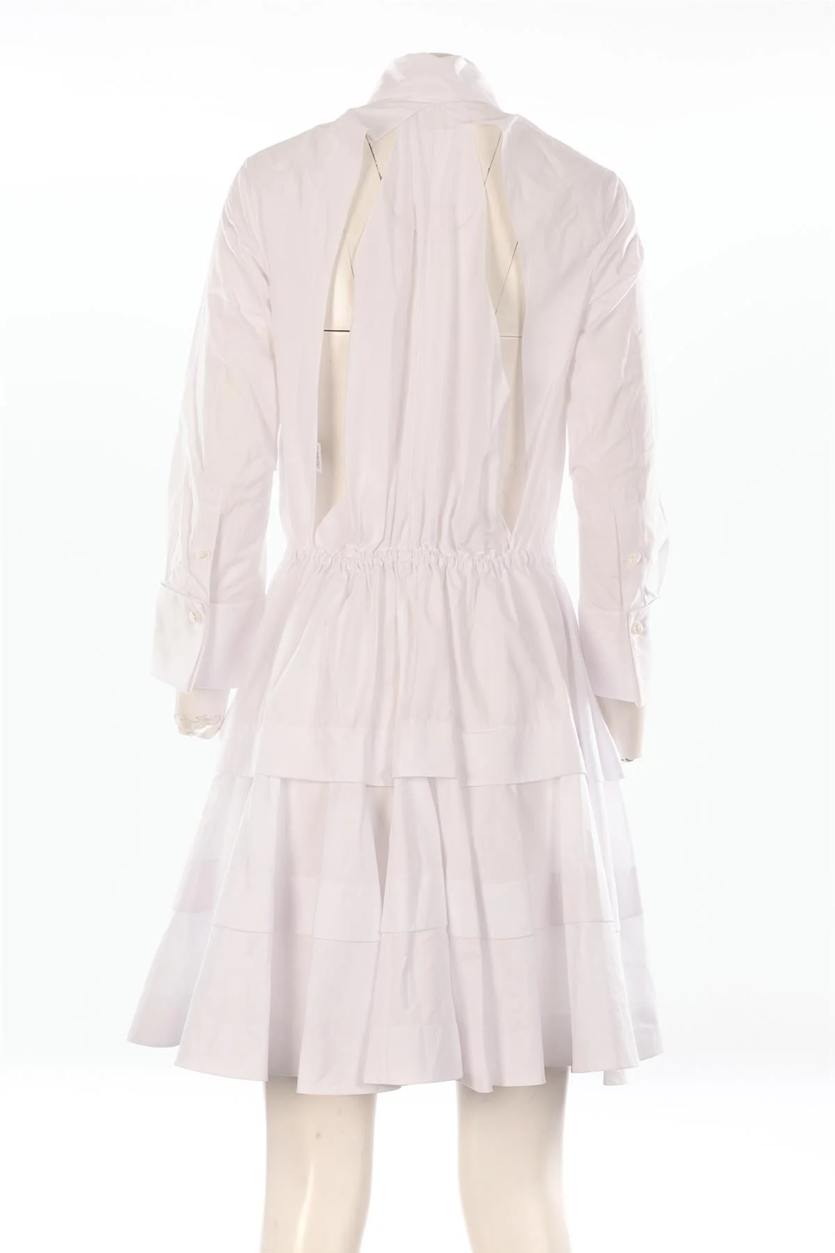 ALAÏA WHITE COTTON MIDI DRESS FR 36 UK 8 - Image 4