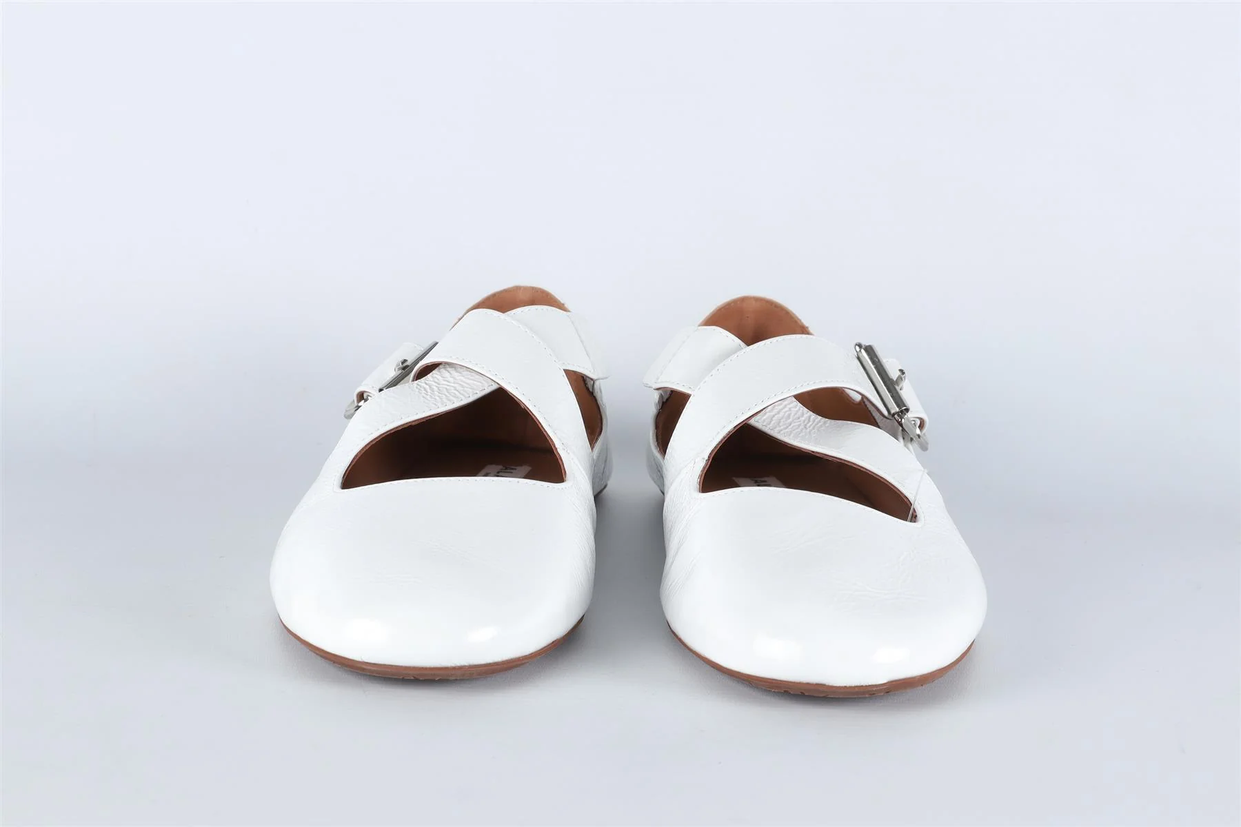 ALAÏA WHITE CRISS CROSS LEATHER BALLET FLATS EU 38.5 UK 5.5 US 8.5 - Image 3