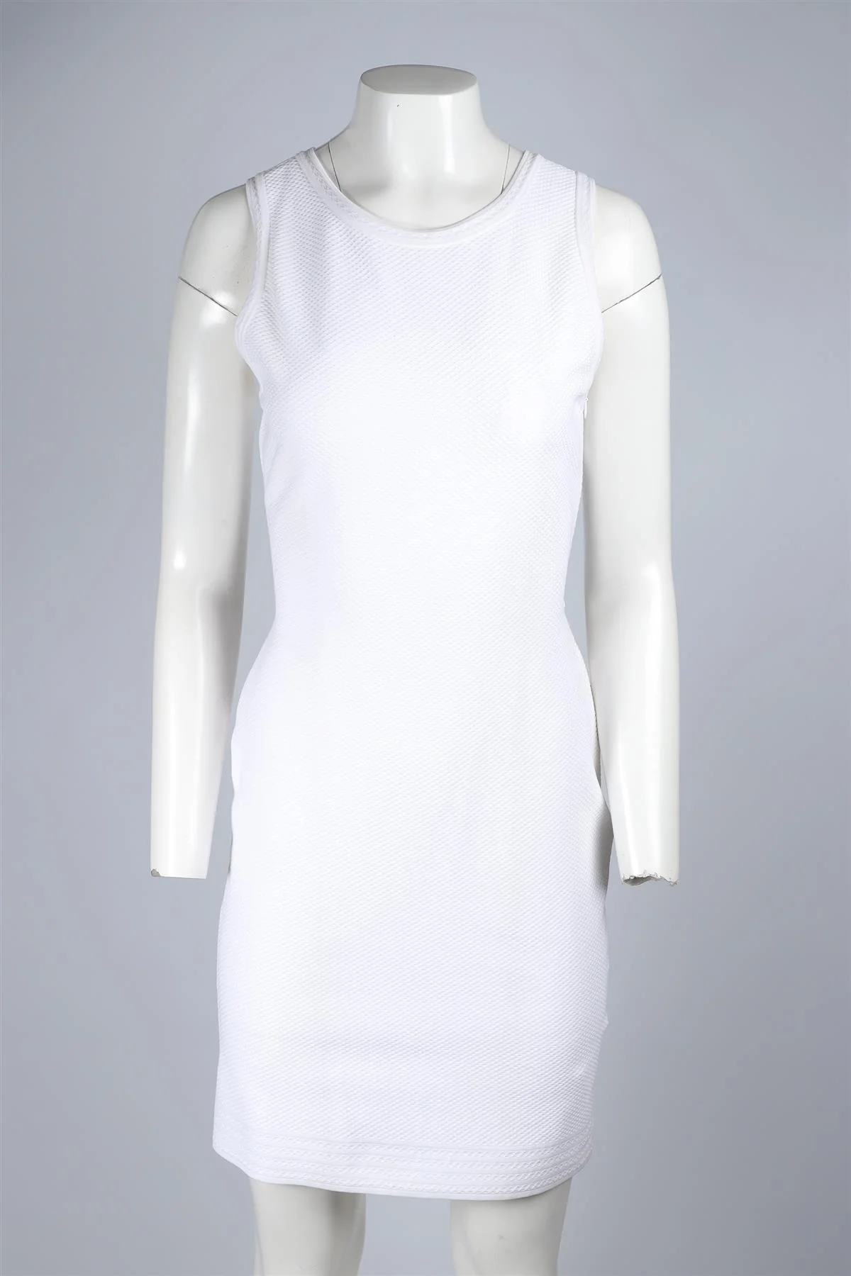 ALAIA WHITE KNIT MINI DRESS FR 42 UK 14 - Image 2