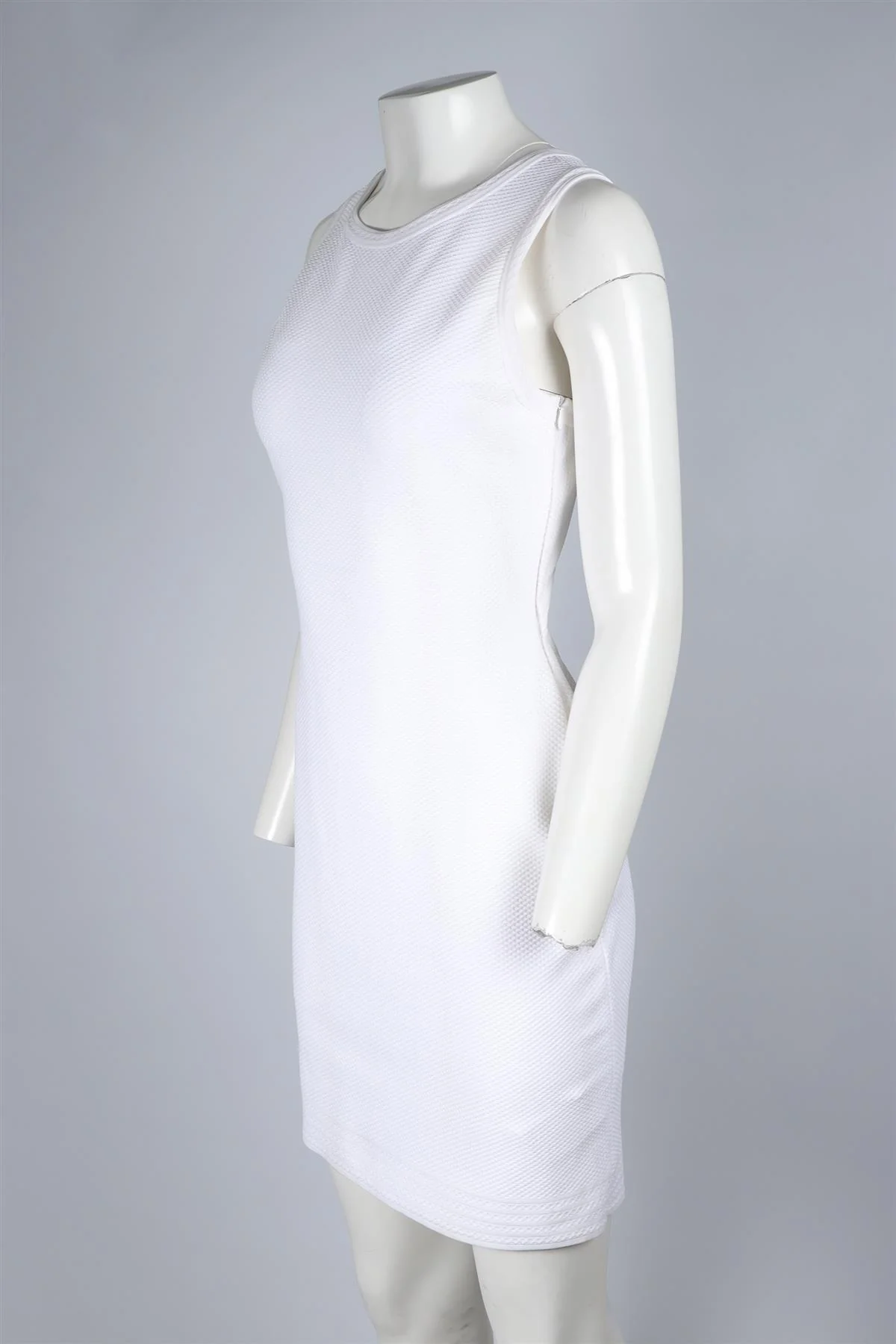 ALAIA WHITE KNIT MINI DRESS FR 42 UK 14 - Image 3