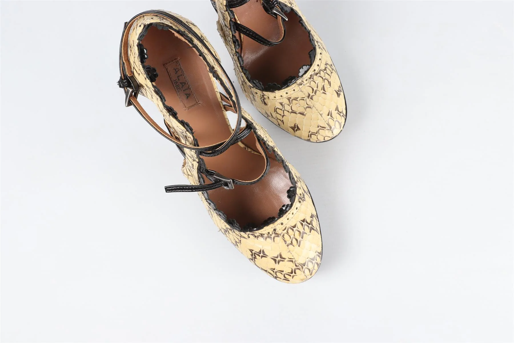 ALAÏA  YELLOW SNAKESKIN PUMPS EU 37.5 UK 4.5 US 7.5 - Image 4