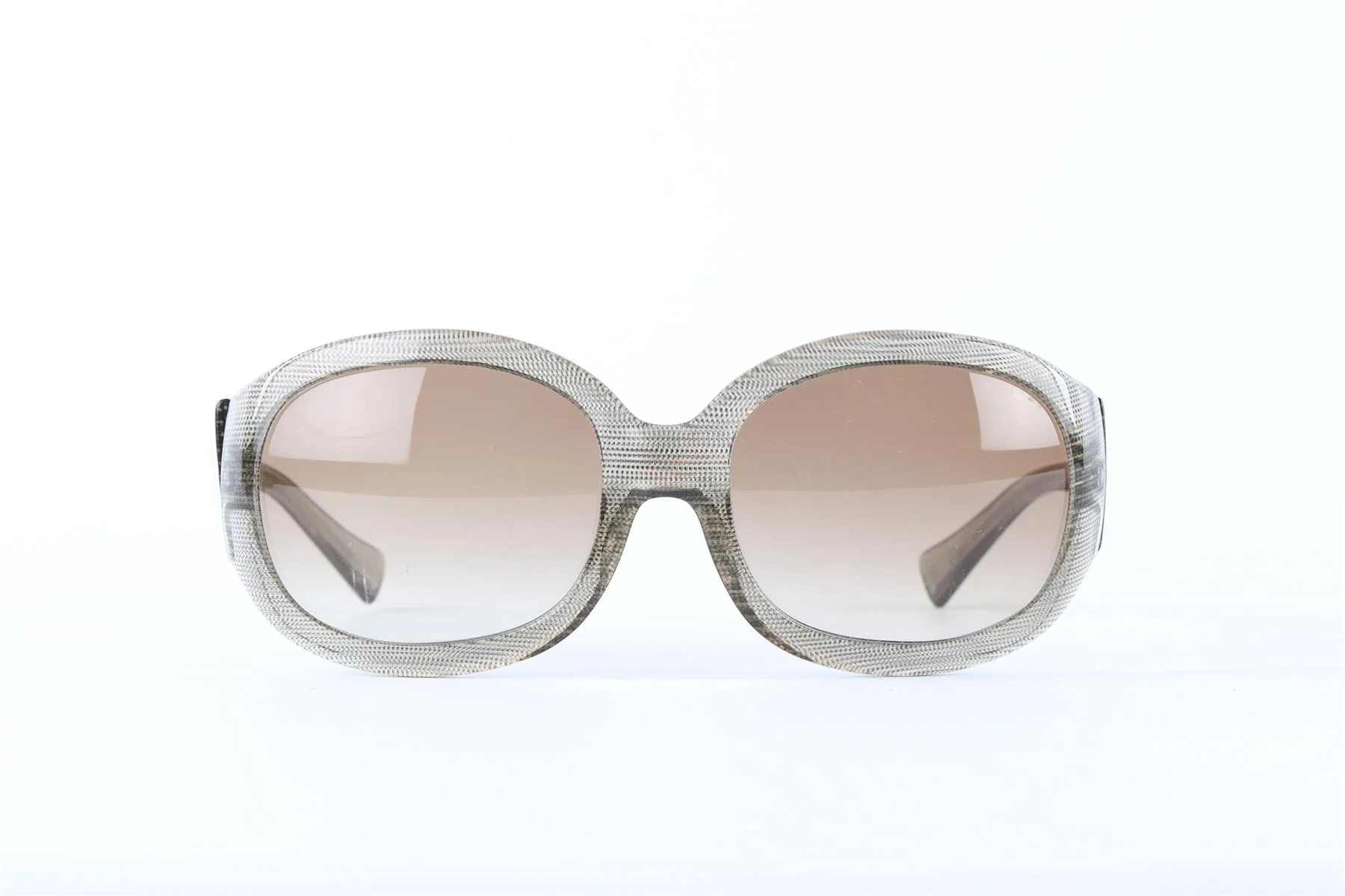ALAIN MIKLI BEIGE OVAL FRAME ACETATE SUNGLASSES - Image 3