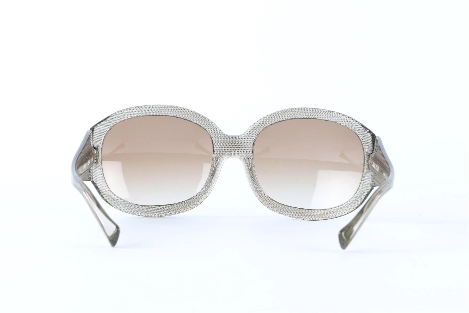 ALAIN MIKLI BEIGE OVAL FRAME ACETATE SUNGLASSES - Image 4
