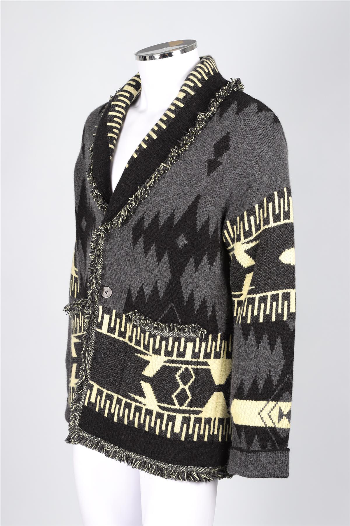 ALANUI GREY MEN'S CASHMERE CARDIGAN MEDIUM - Image 3