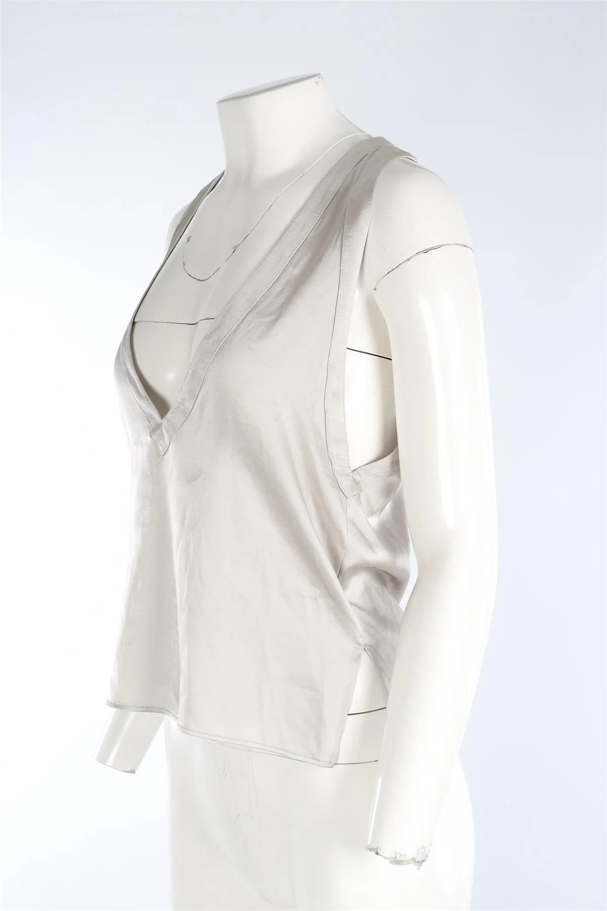 ALASDAIR TAUPE SILK TOP US 0 UK 4 - Image 3