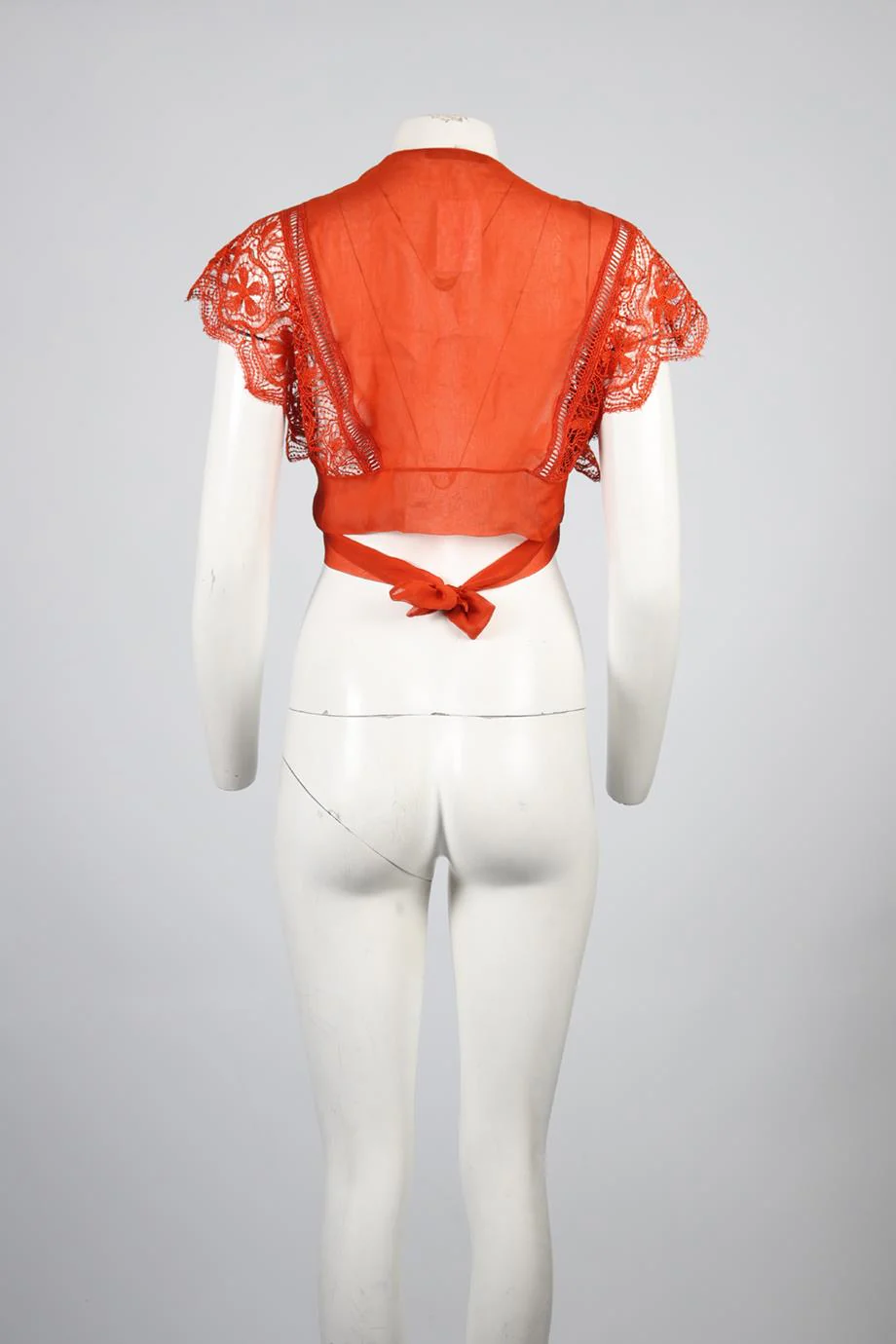 ALBERTA FERRETTI CROPPED LACE AND SILK TOP MEDIUM - Image 4